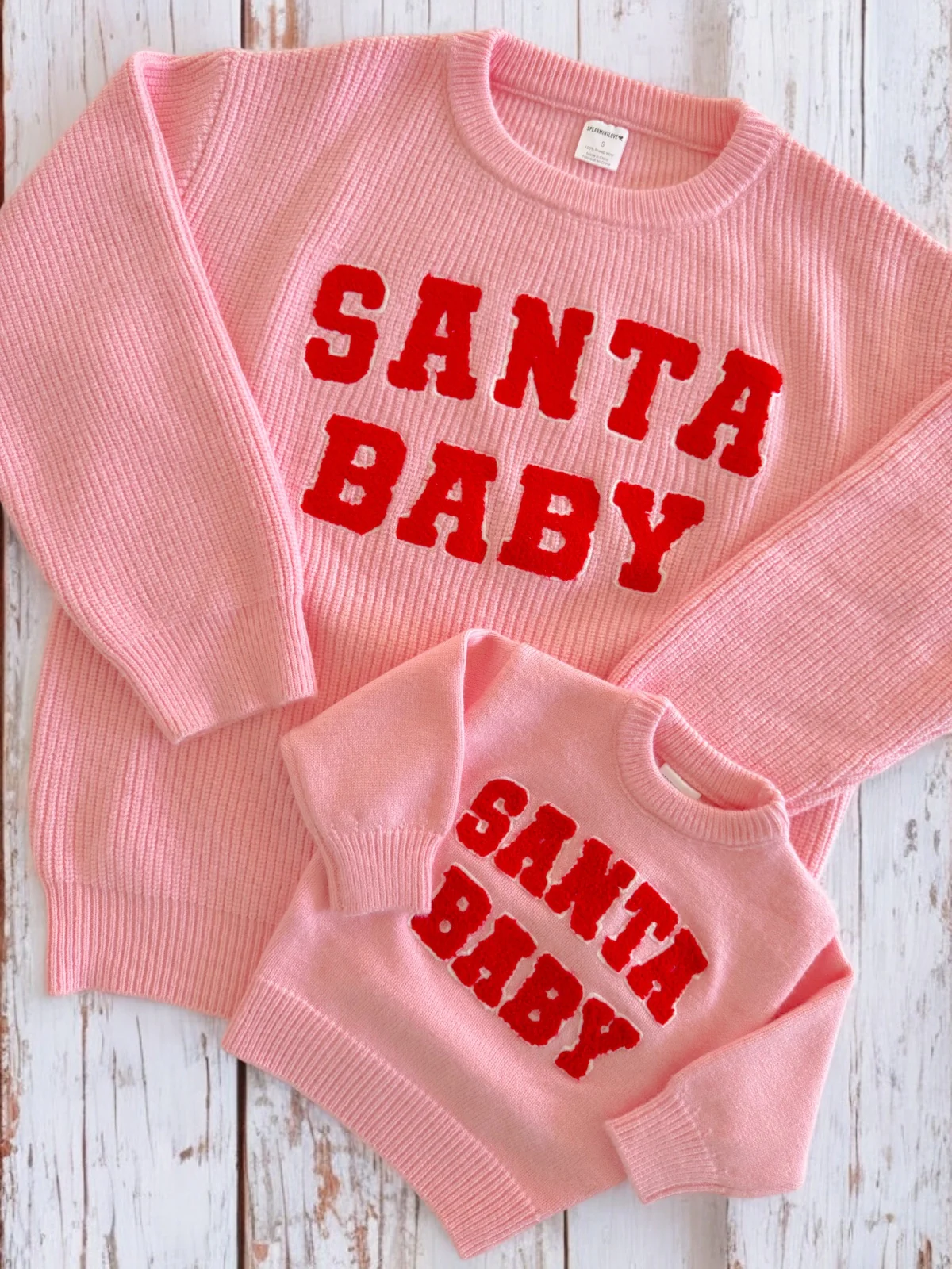 Knit Sweater, Santa Baby Pink - Image 4