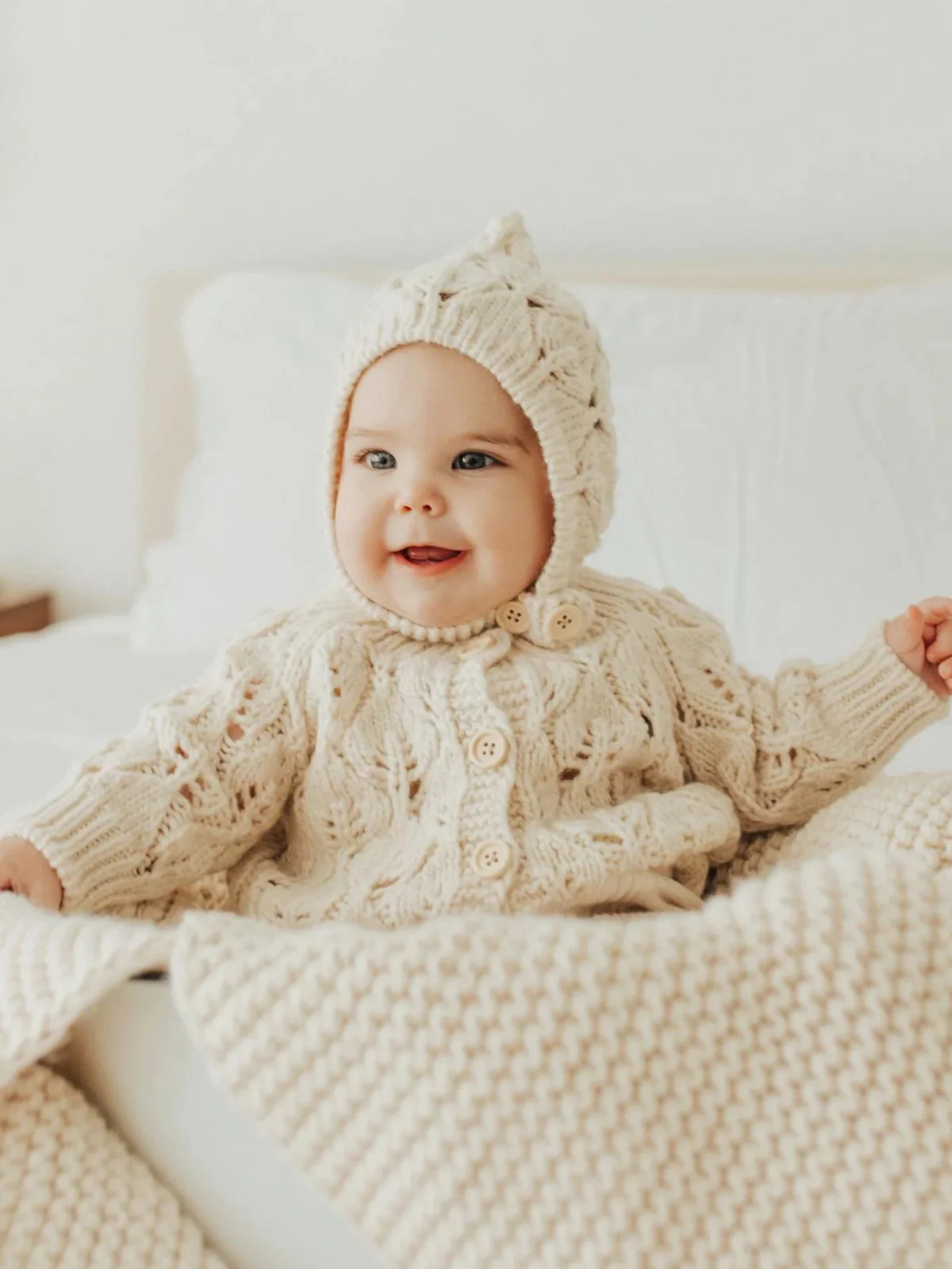 Leaf Lace Cardigan Sweater, Natural - Image 4
