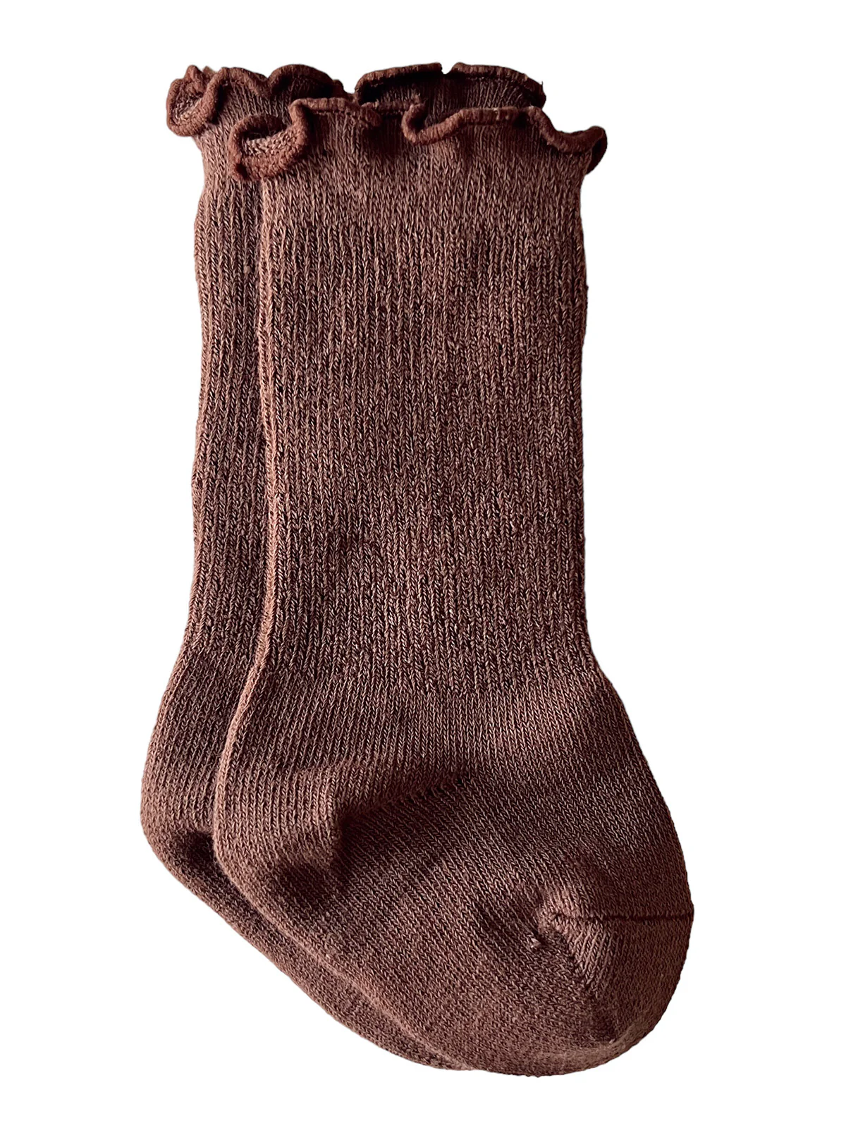Lettuce Edge Socks, Dark Brown