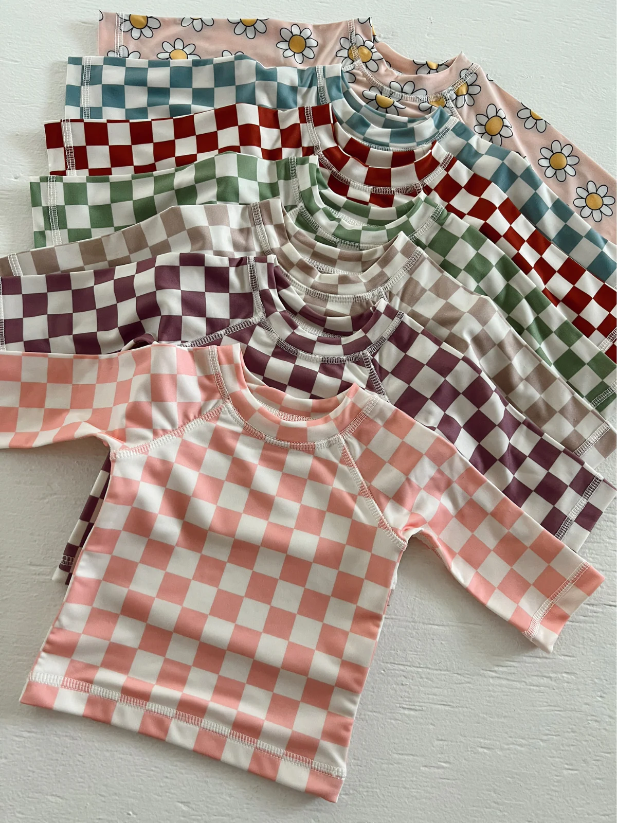 Lime Checkerboard / Maui Rashguard / UPF 50+ - Image 3