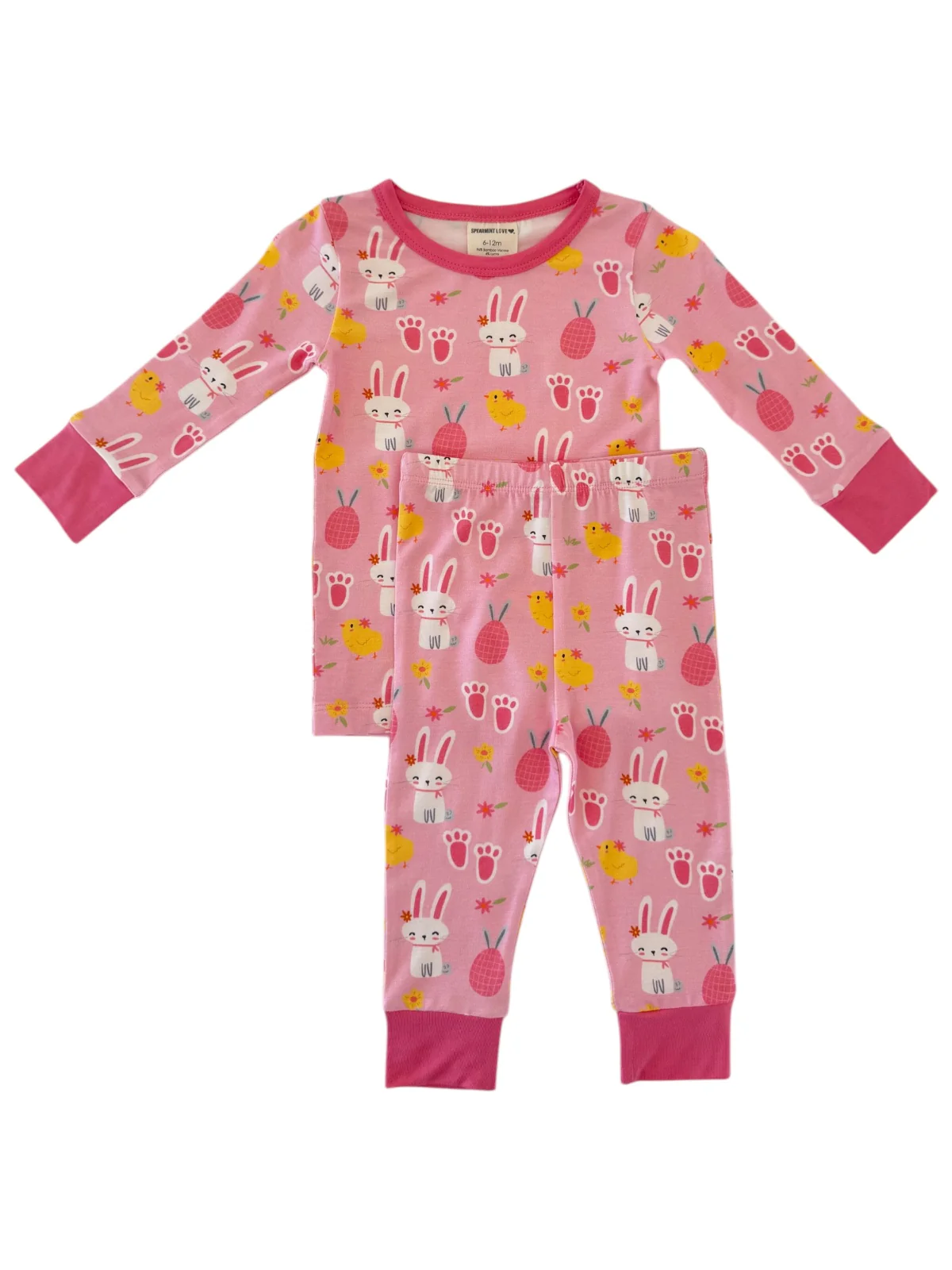 Long Sleeve 2-Piece Set, Pink Easter Bunny - Image 3