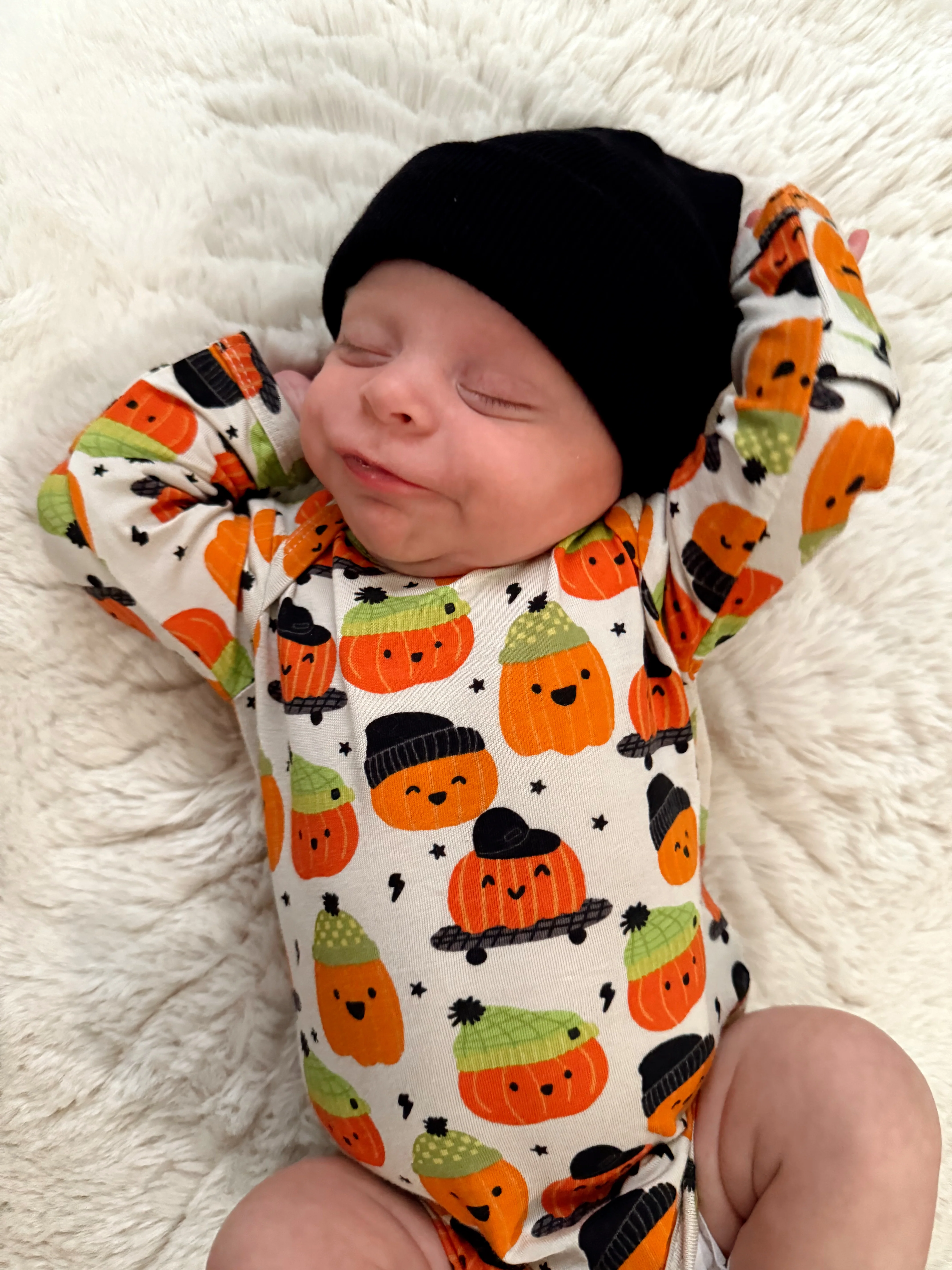 Long Sleeve Bodysuit, Pumpkin Buds - Image 3