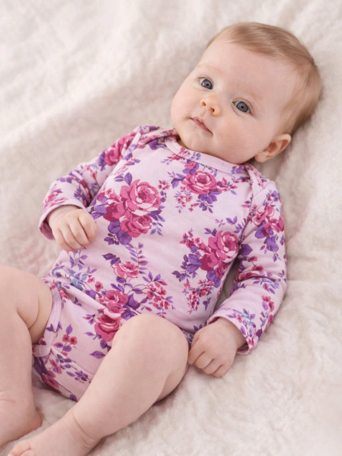 Long Sleeve Bodysuit, Violet Rose