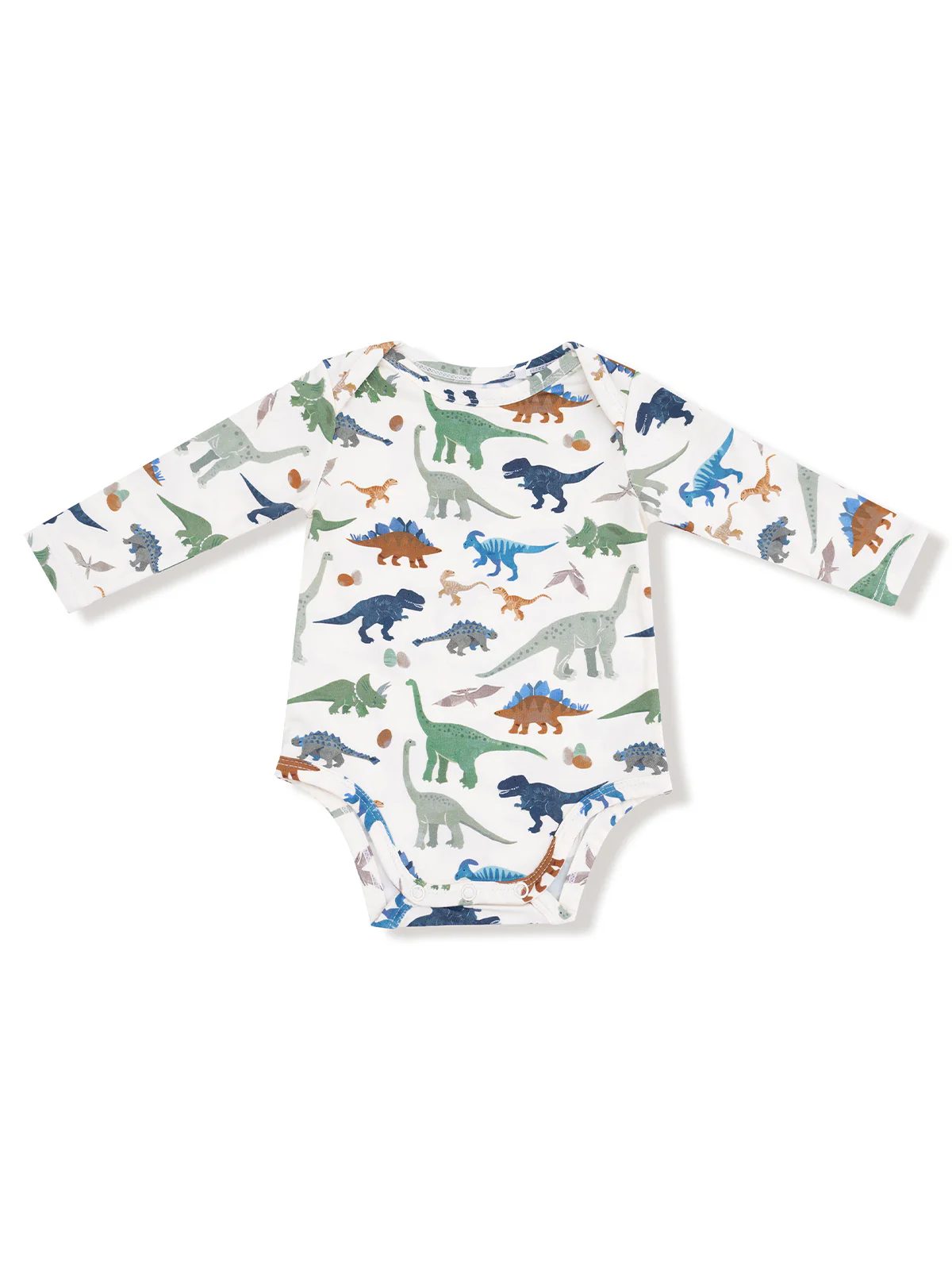 Long Sleeve Bodysuit, Washy Dinos - Image 2