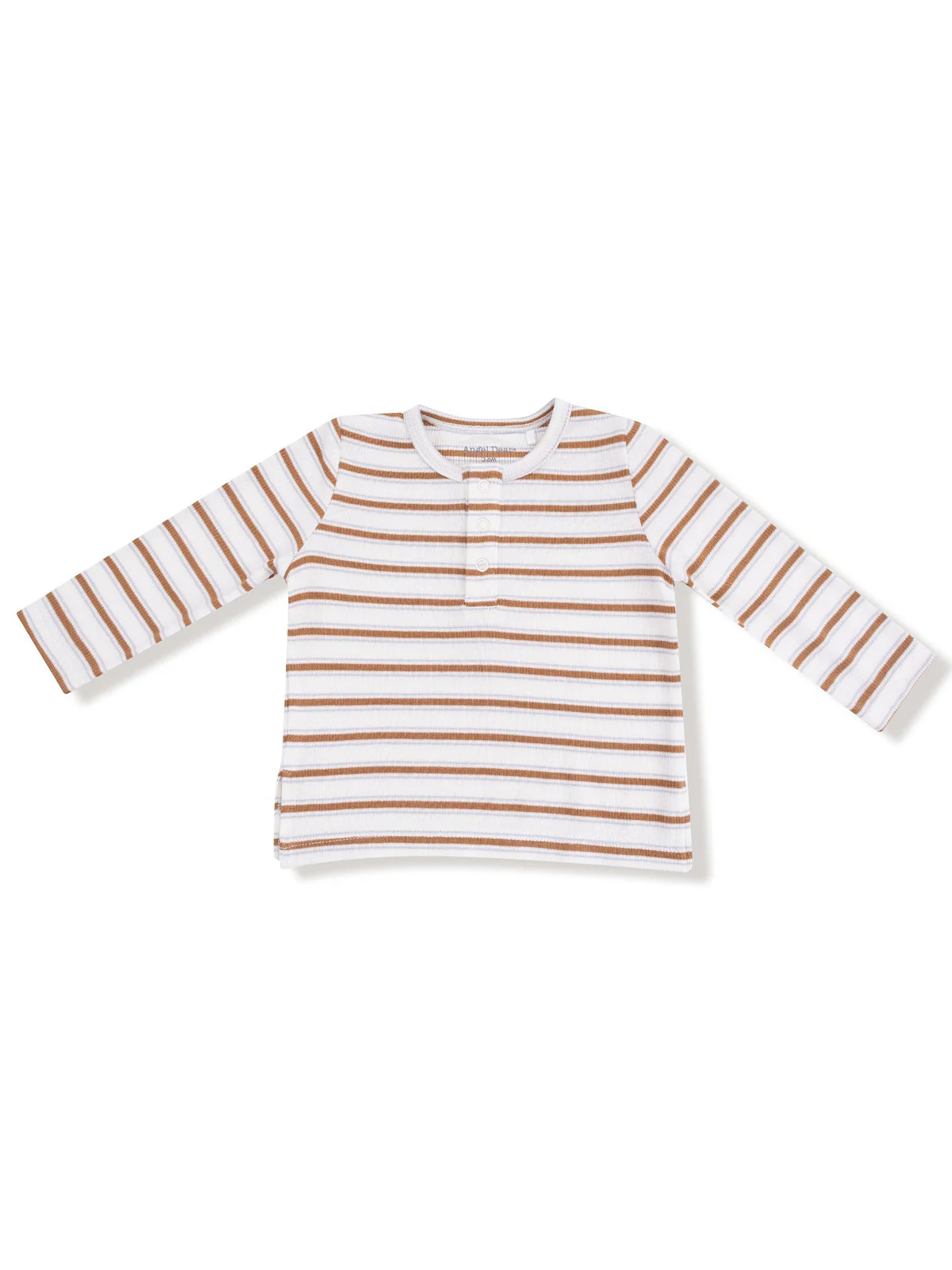 Long Sleeve Henley, Vintage Stripe Brown