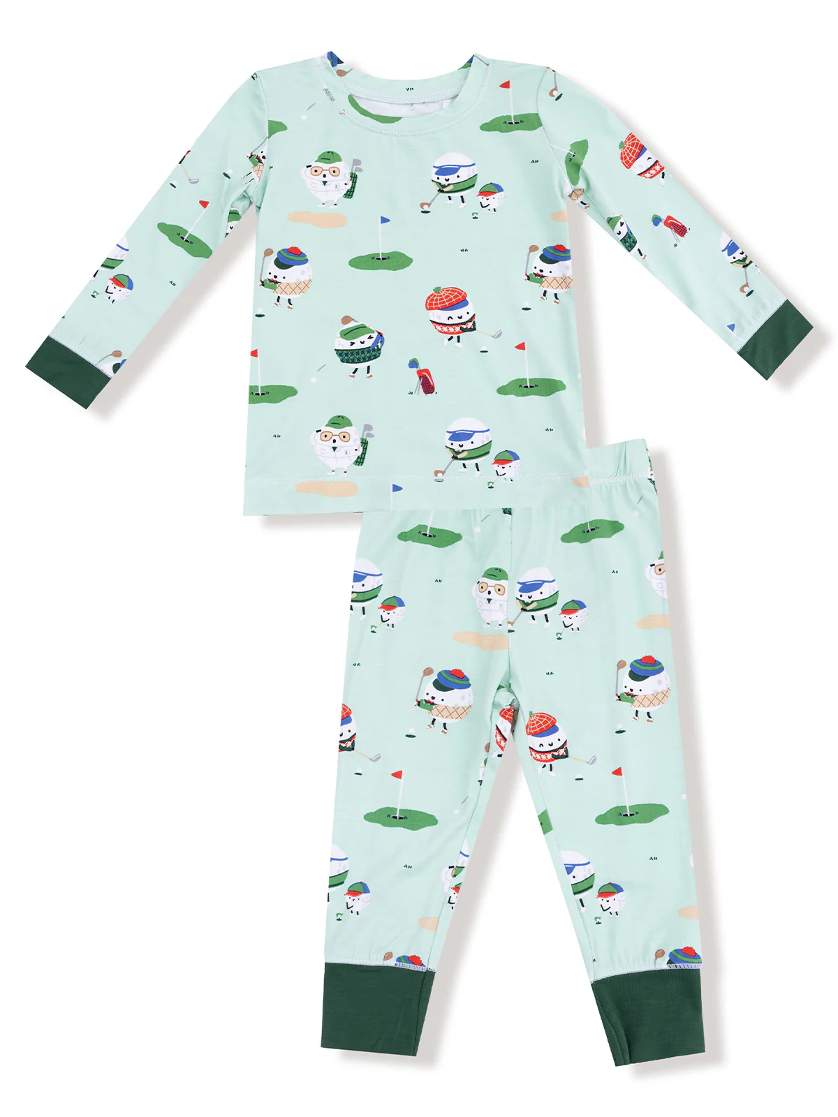 Long Sleeve Loungewear Set, Golf Pros Green
