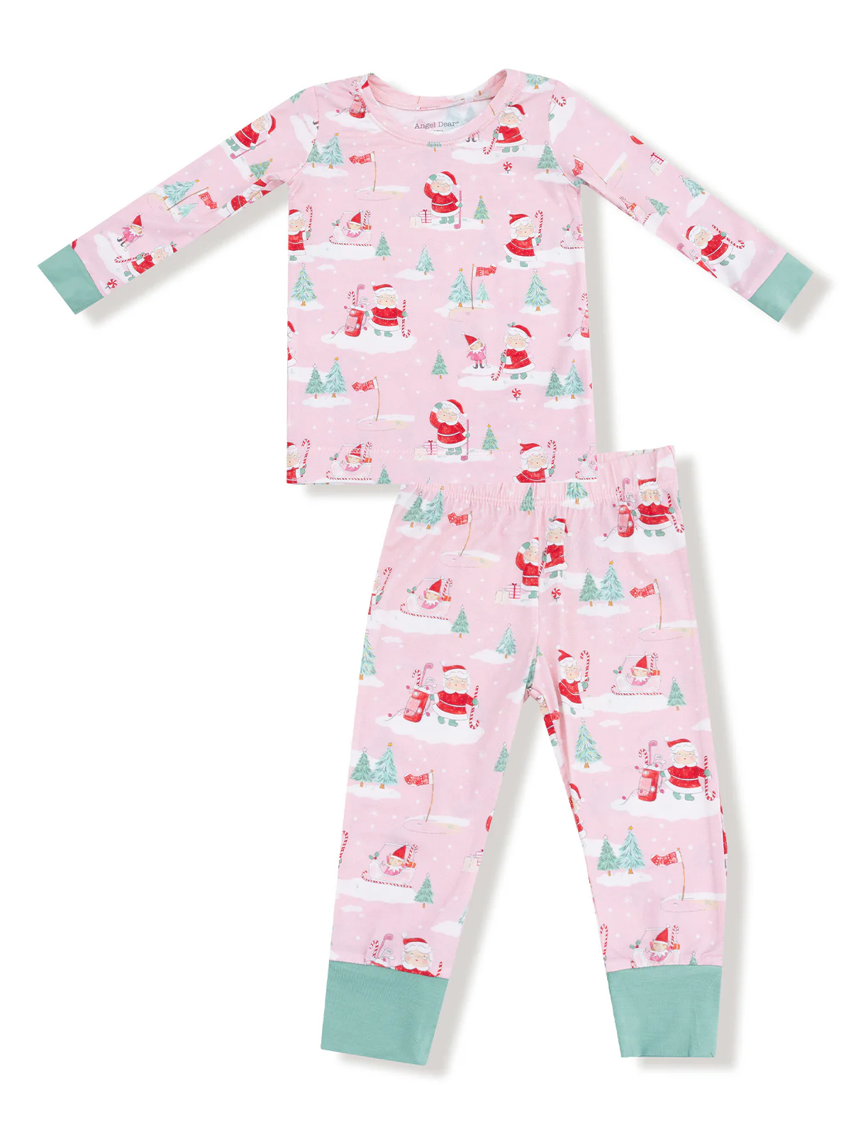 Long Sleeve Loungewear Set, Golfing Mrs. Claus and Elves