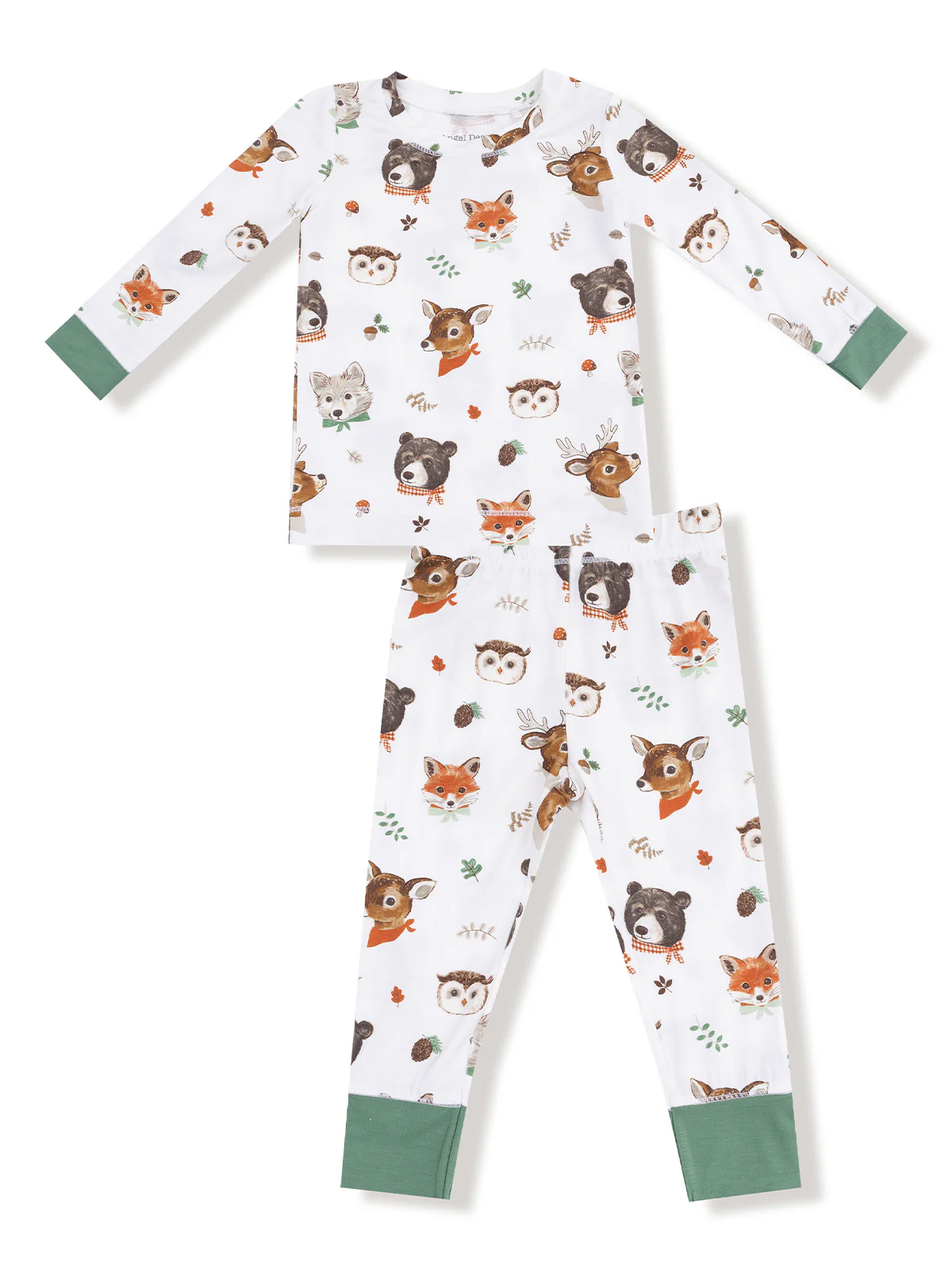 Long Sleeve Loungewear Set, Woodland Animal Faces