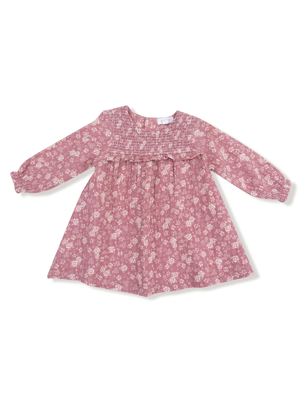 Long Sleeve Smocked Ruffle Dress, Bandana Floral