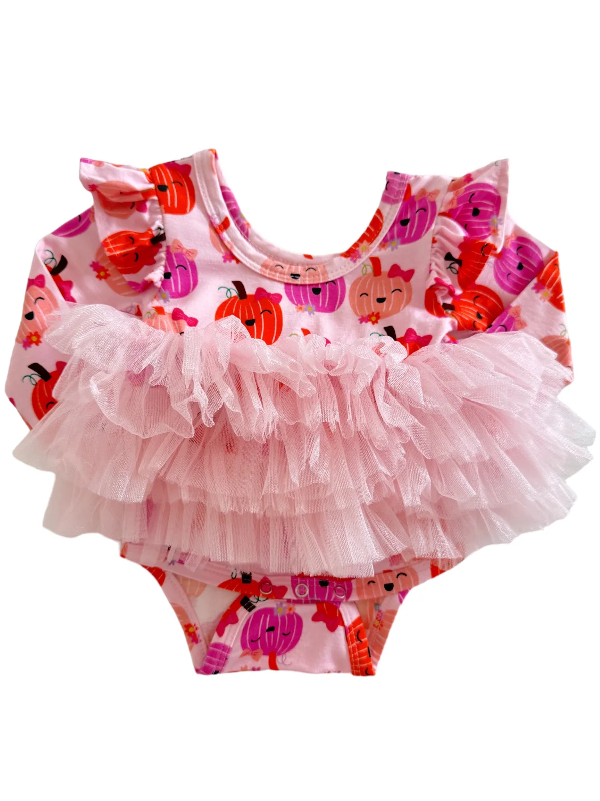 Long Sleeve Tutu Bodysuit, Miss Pumpkin - Image 3