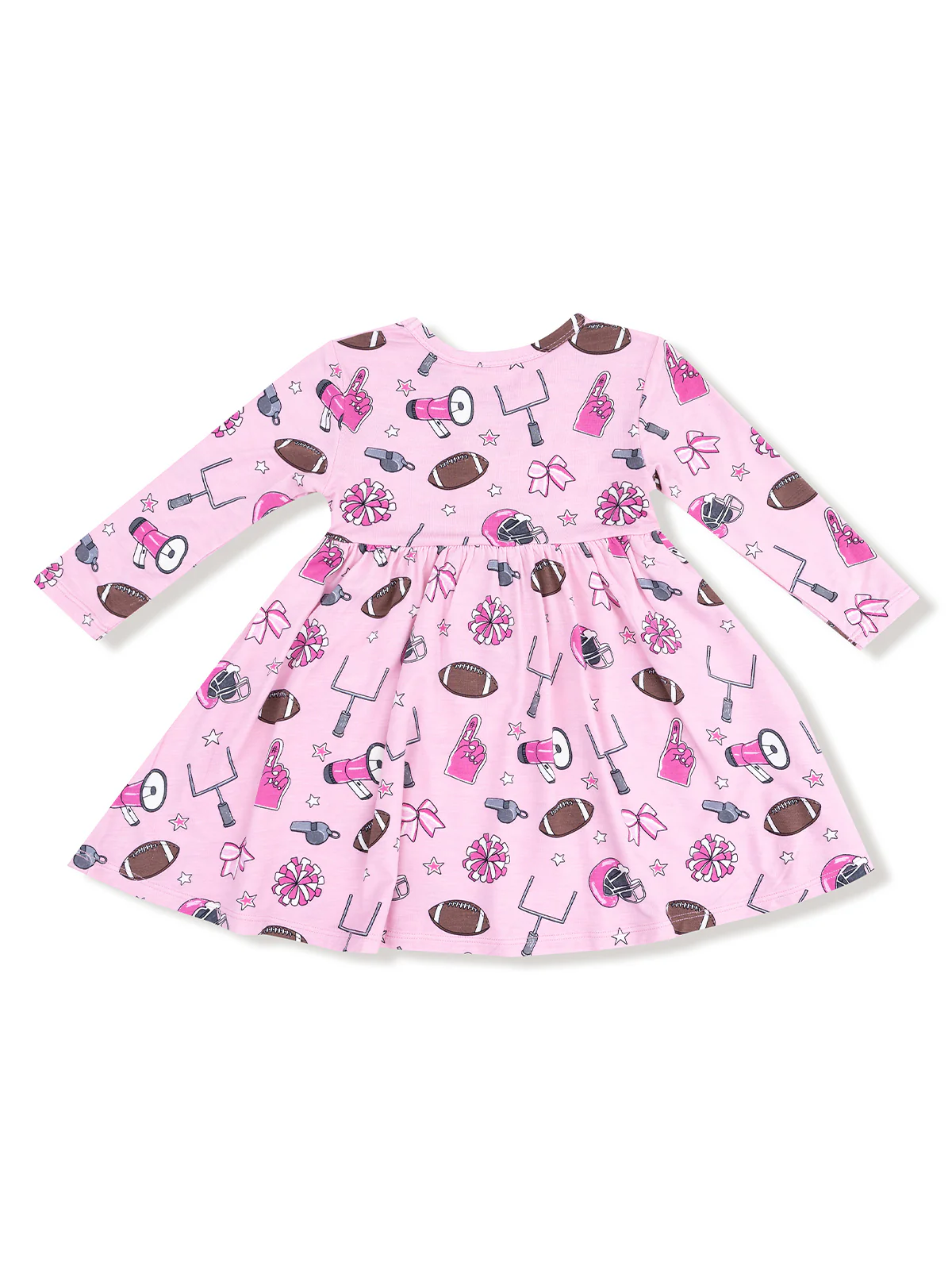 Long Sleeve Twirly Dress, Game Day Pink - Image 2