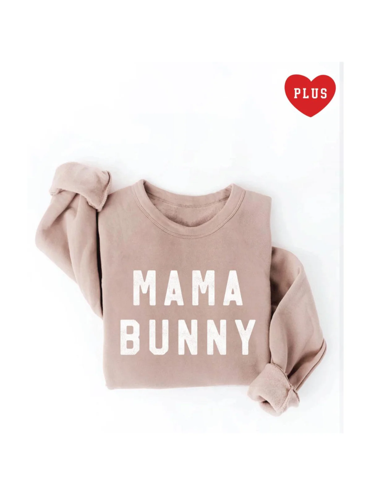 Mama Bunny Women's Graphic Fleece Sweatshirt, Tan - Image 2