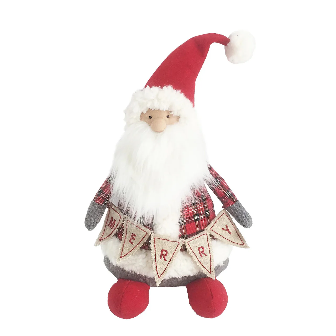 Merry Tartan Santa Shelf Sitter - Image 2