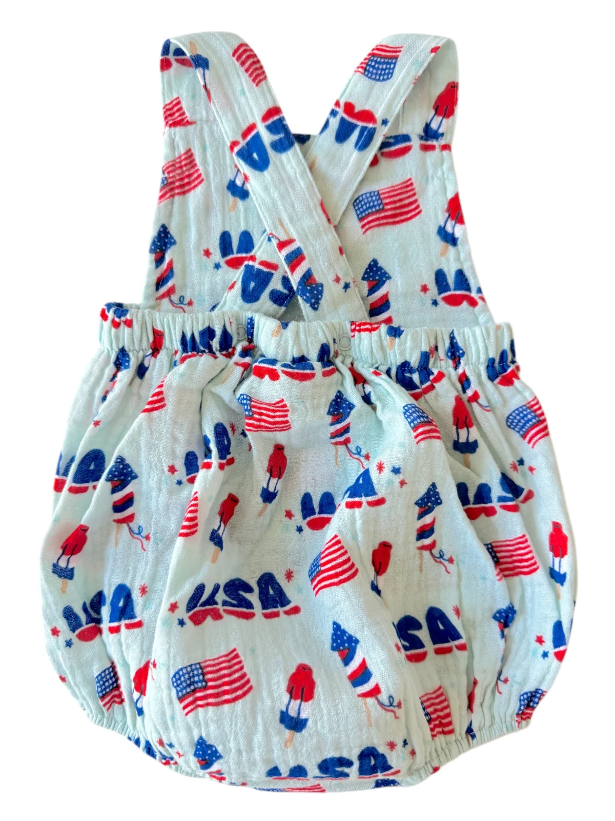 Muslin Retro Sunsuit, 4th of July Blue - Image 3
