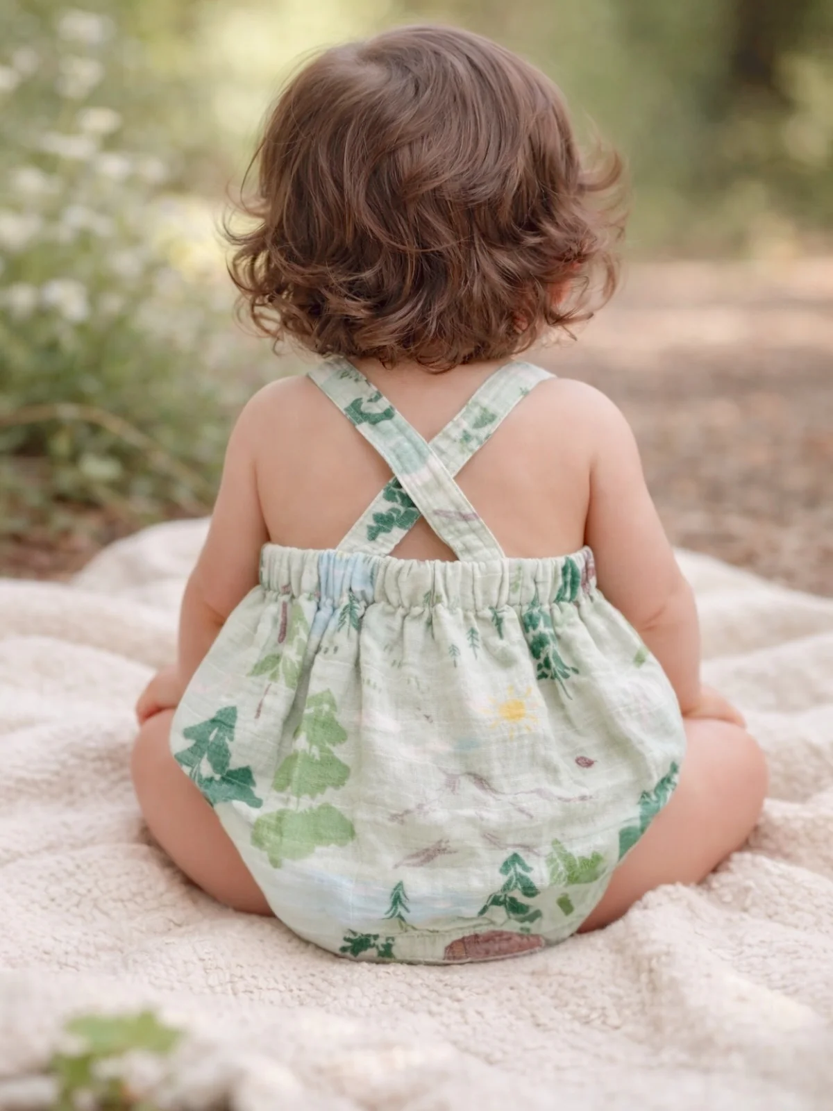 Muslin Retro Sunsuit, Mountain Cabin - Image 3