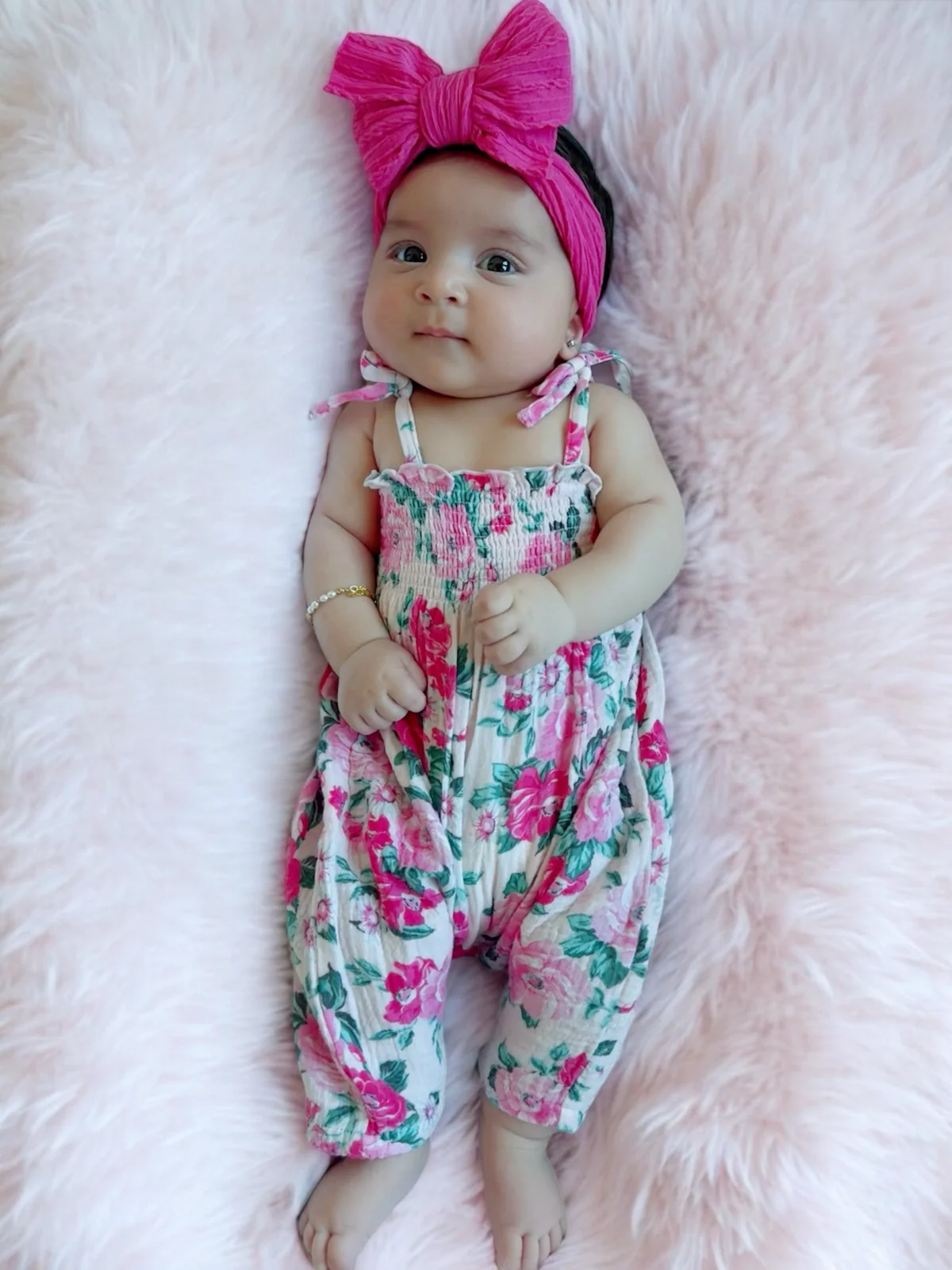 Muslin Smocked Jumpsuit, Pink Splendor