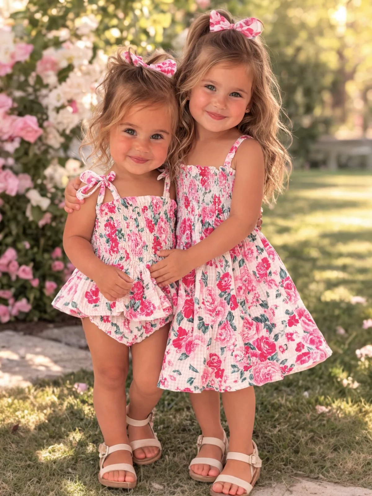 Muslin Smocked Bubble w/ Skirt, Pink Splendor - Image 3