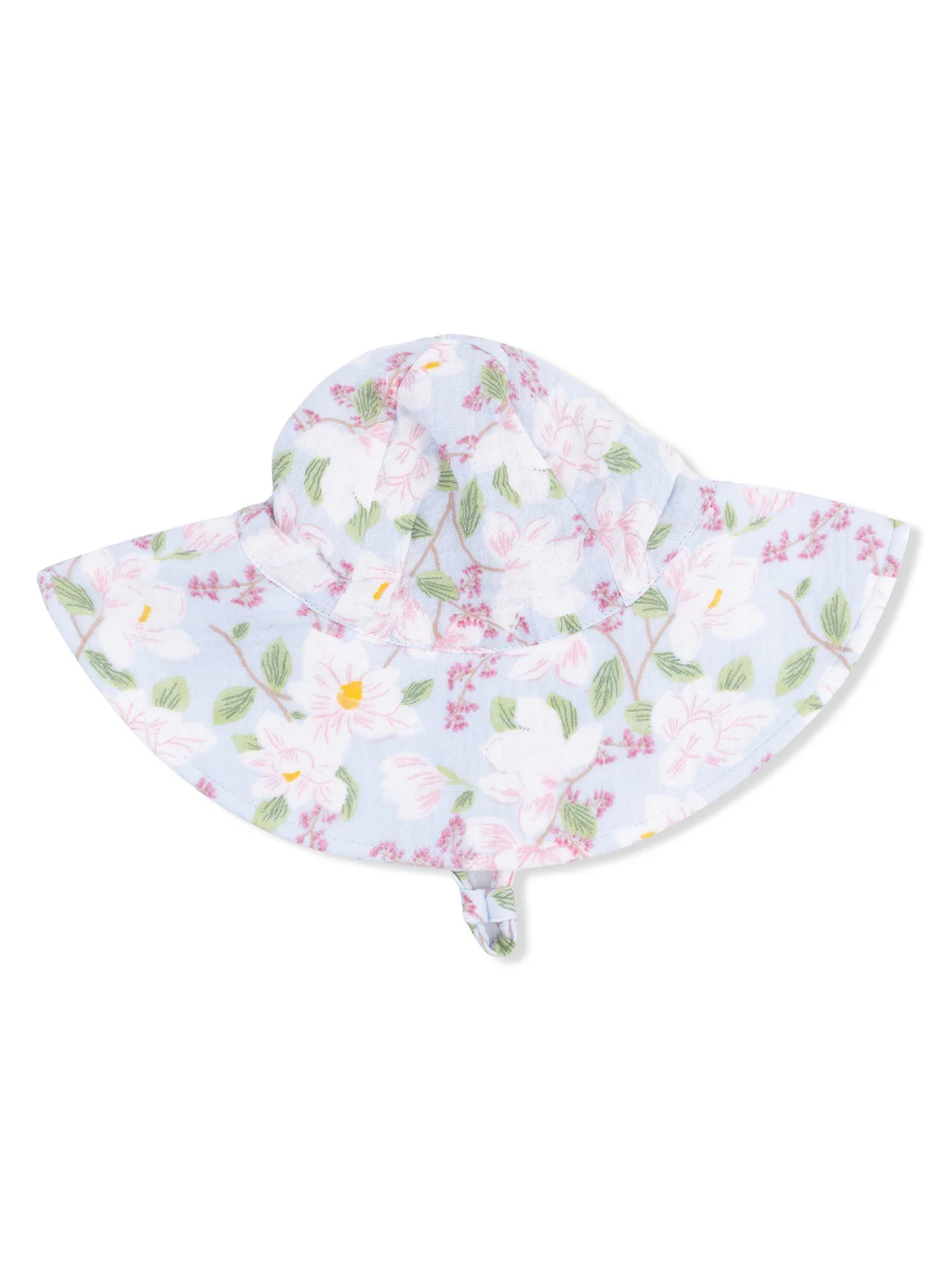 Muslin Wide Brim Sunhat, Magnolias