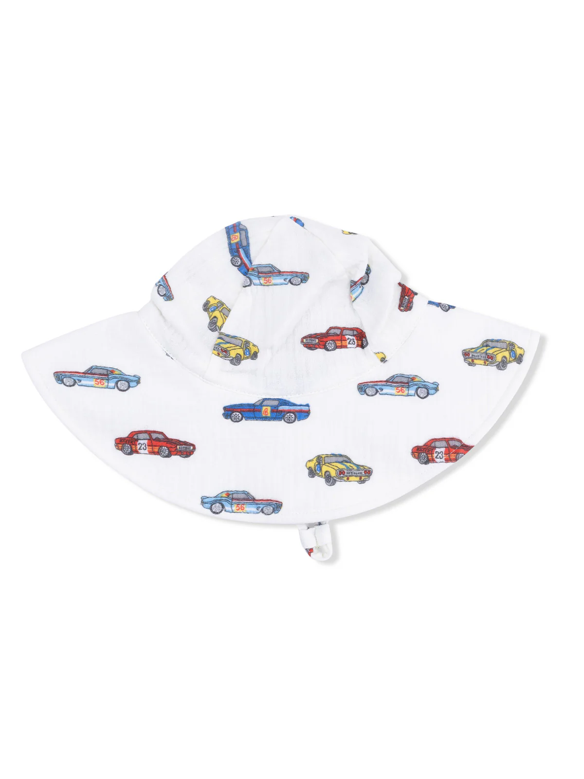 Muslin Wide Brim Sunhat, Race Cars
