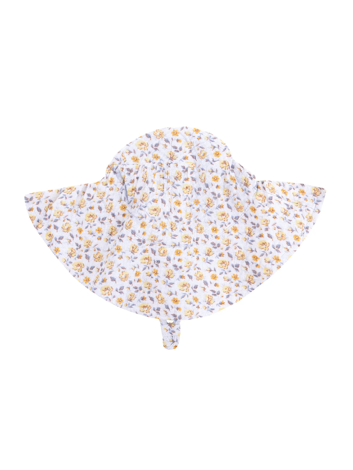 Muslin Wide Brim Sunhat, Yellow Country Roses