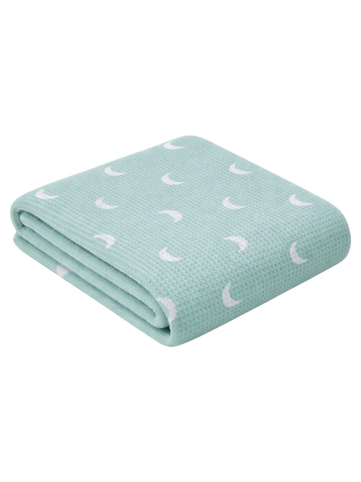 Organic Cotton Waffle Swaddle Blanket, Light Blue Moon