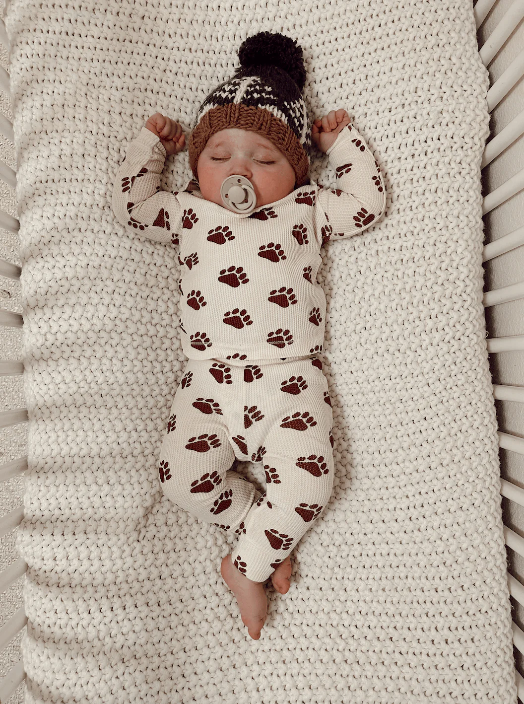 Organic Waffle 2-Piece Set, Bear Paw - Image 4