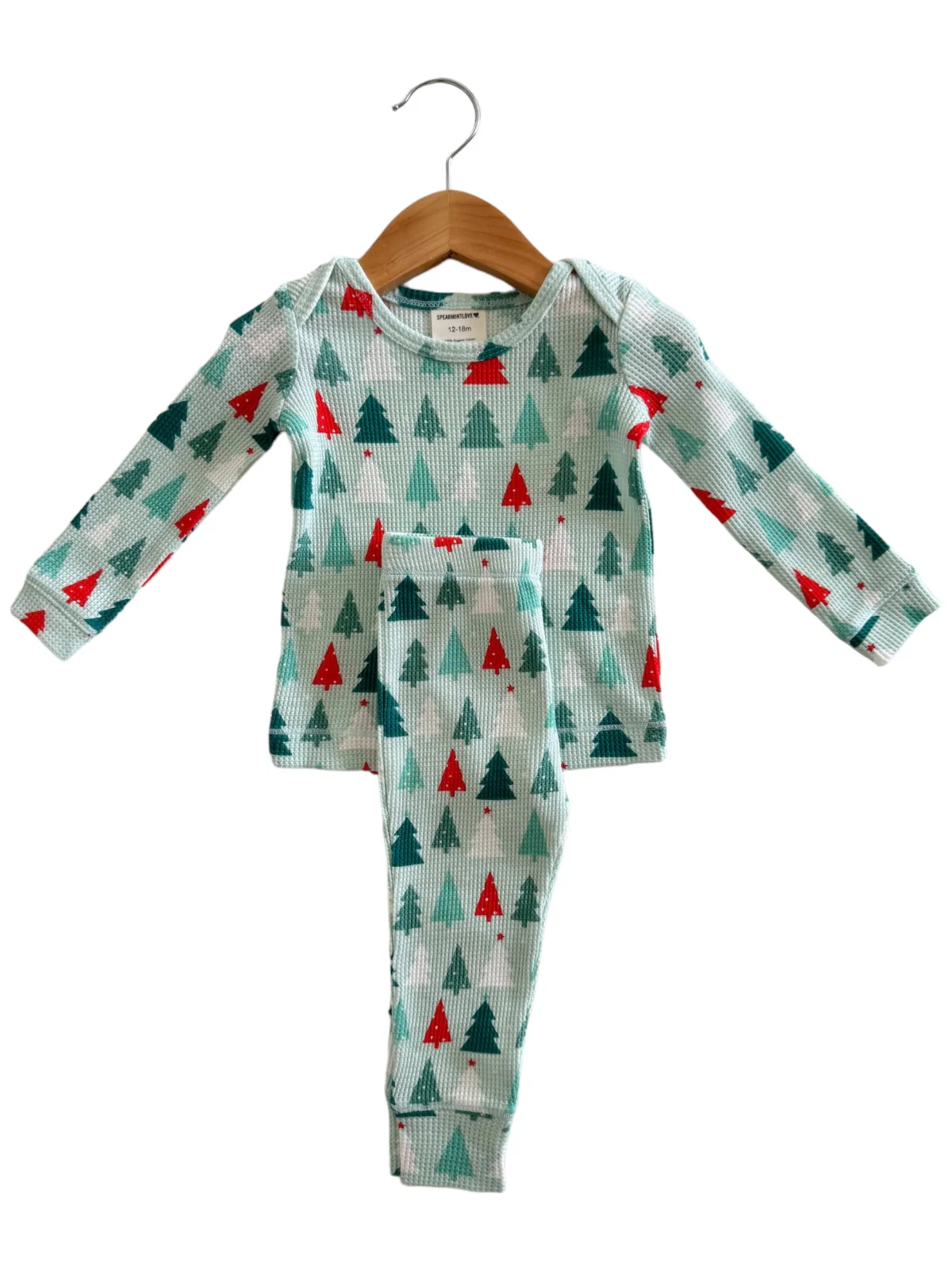 Organic Waffle 2-Piece Set, Festive Firs - Image 3