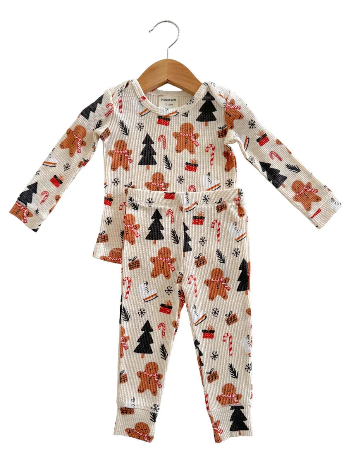 Organic Waffle 2-Piece Set, Gingerbread Wonderland Snow - Image 2