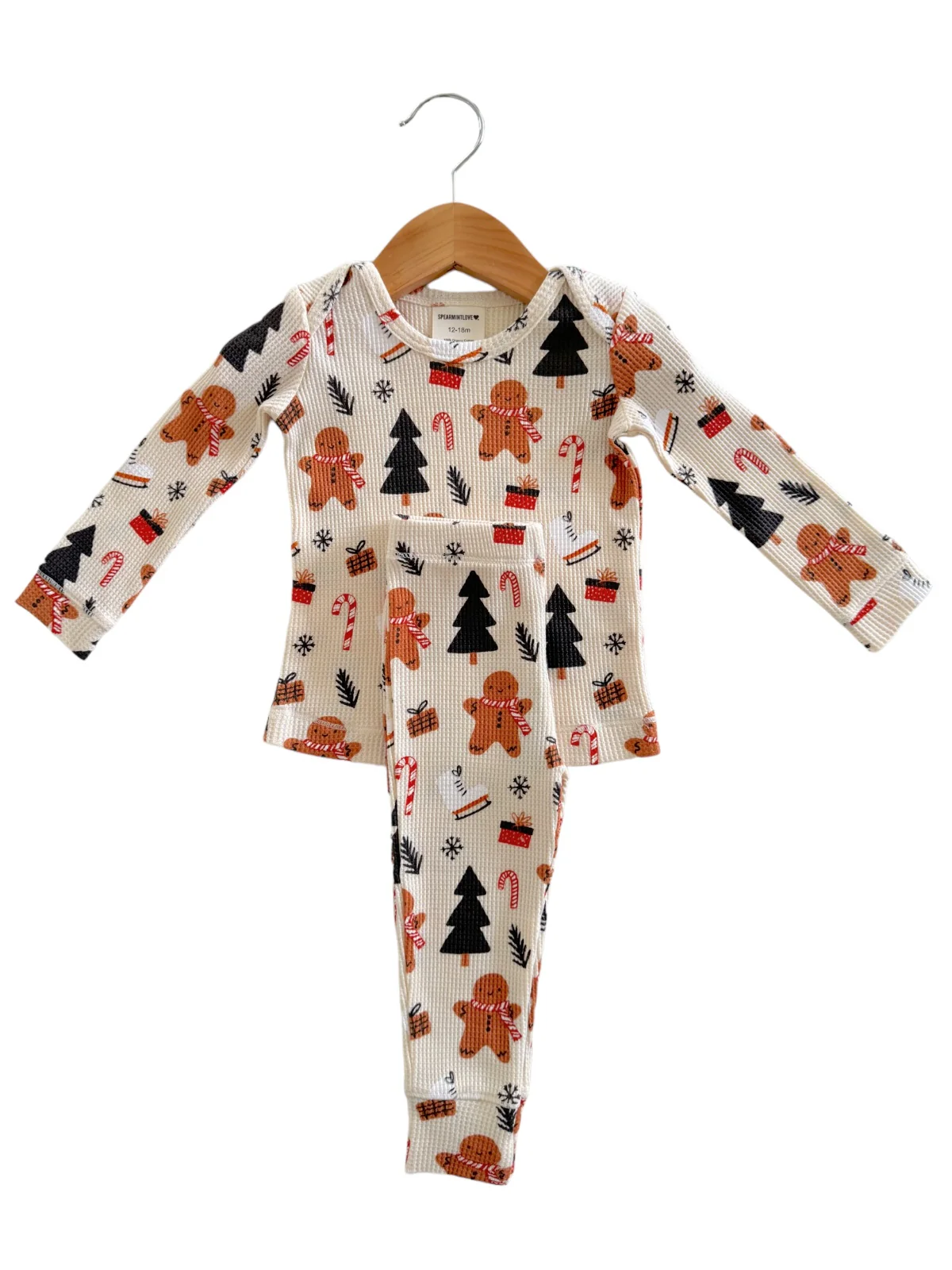 Organic Waffle 2-Piece Set, Gingerbread Wonderland Snow - Image 3