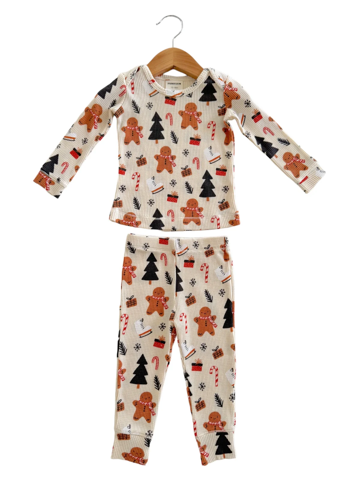 Organic Waffle 2-Piece Set, Gingerbread Wonderland Snow - Image 4