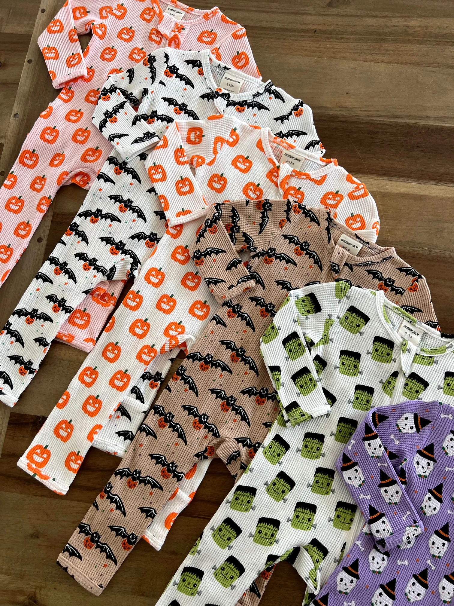 Organic Waffle Basic Zip Romper, Trick or Treating Bat - Image 4