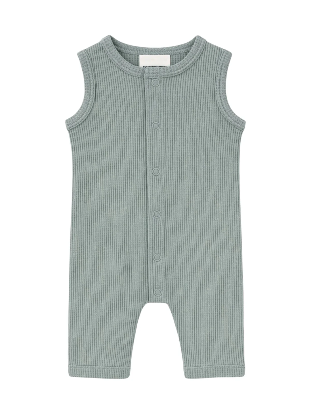 Organic Waffle Easy Romper, Mountain Green