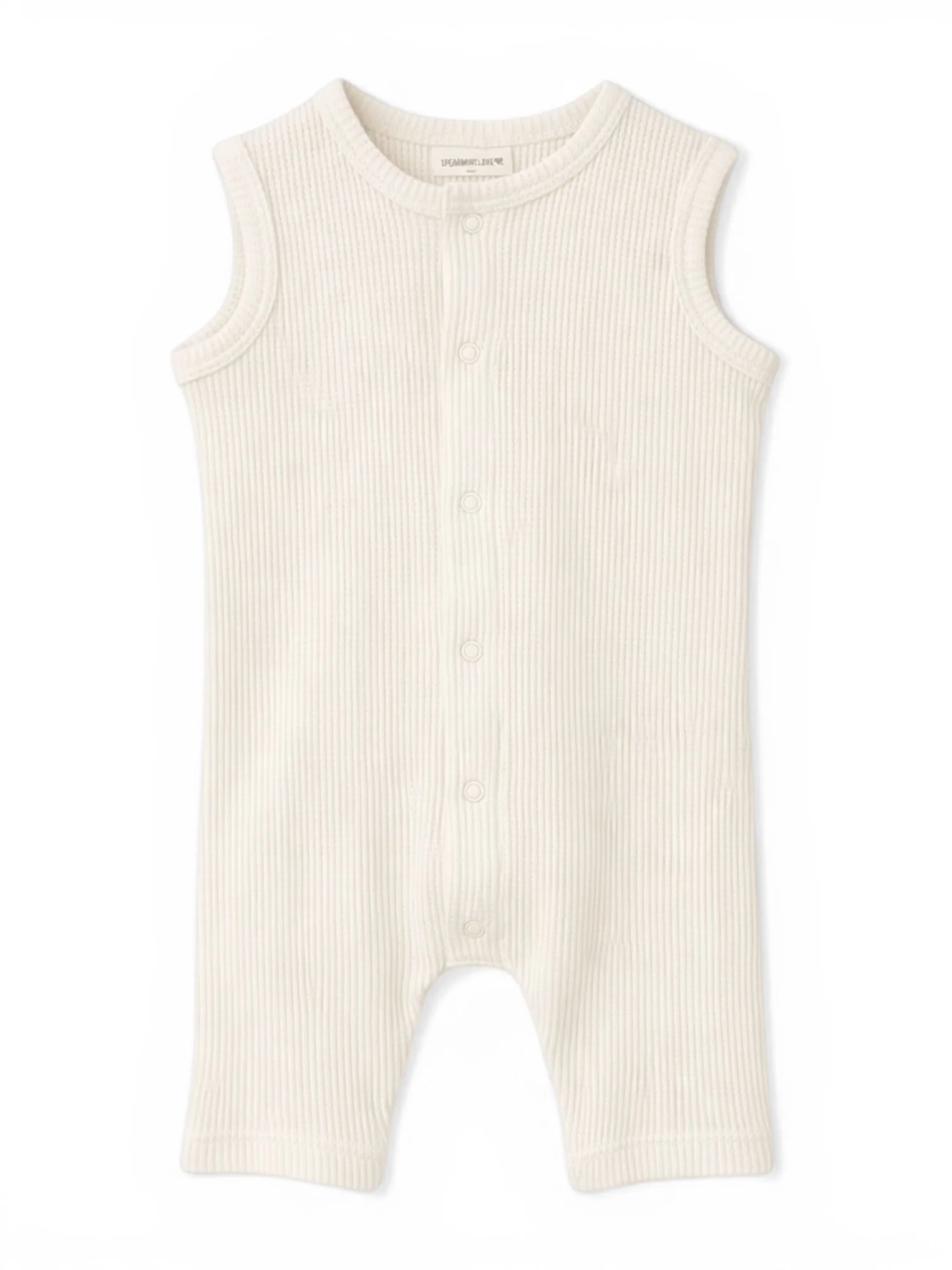 Organic Waffle Easy Romper, Snow