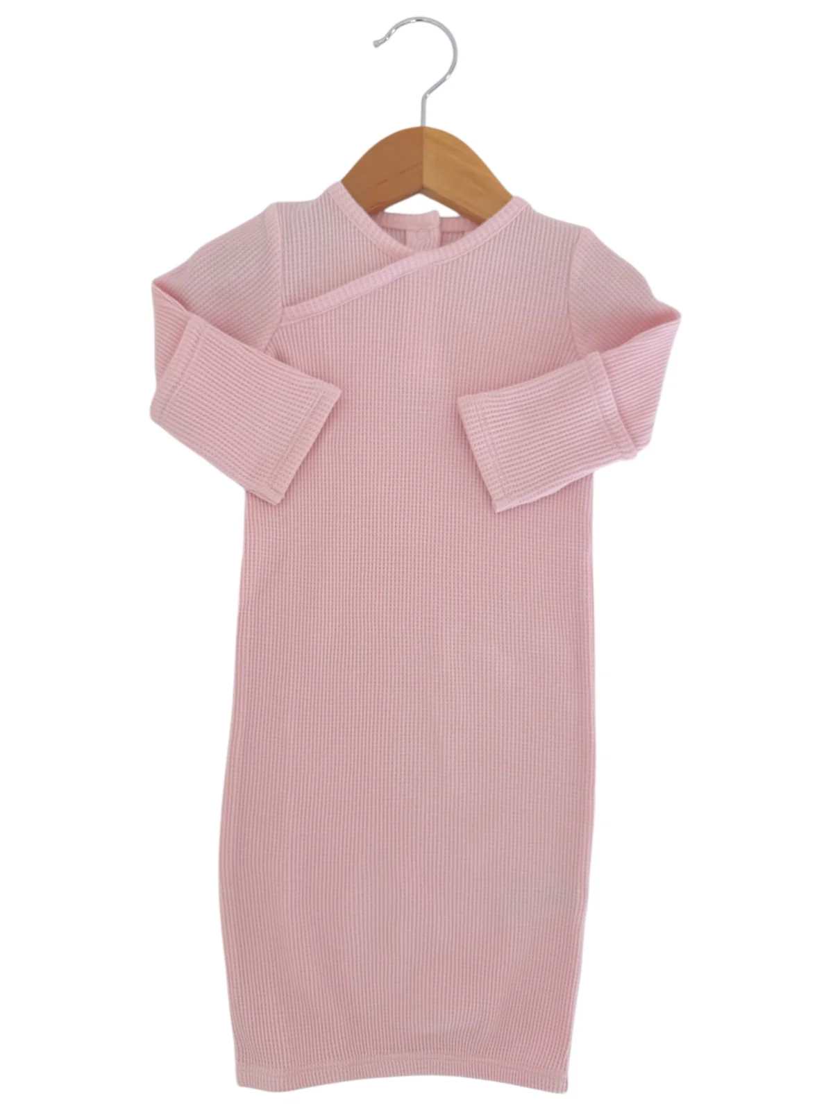 Organic Waffle Gown, Blush - Image 2