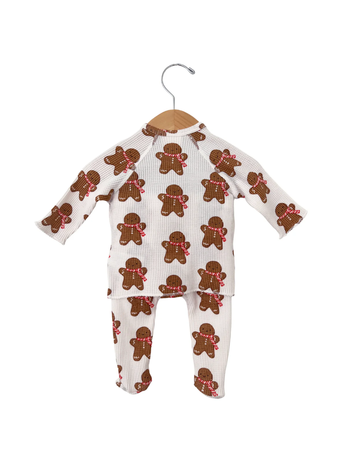 Organic Waffle Kimono & Pant Set, Gingerbread Man - Image 2