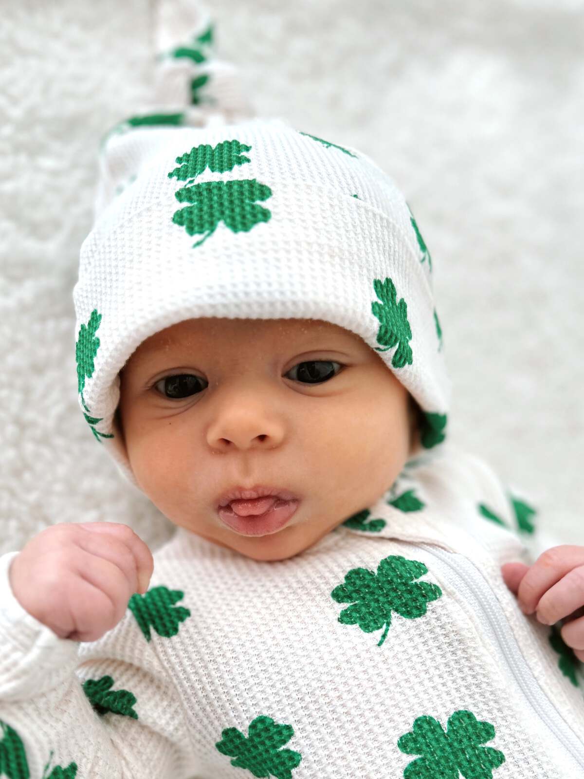 Organic Waffle Knot Beanie, Clover - Image 3