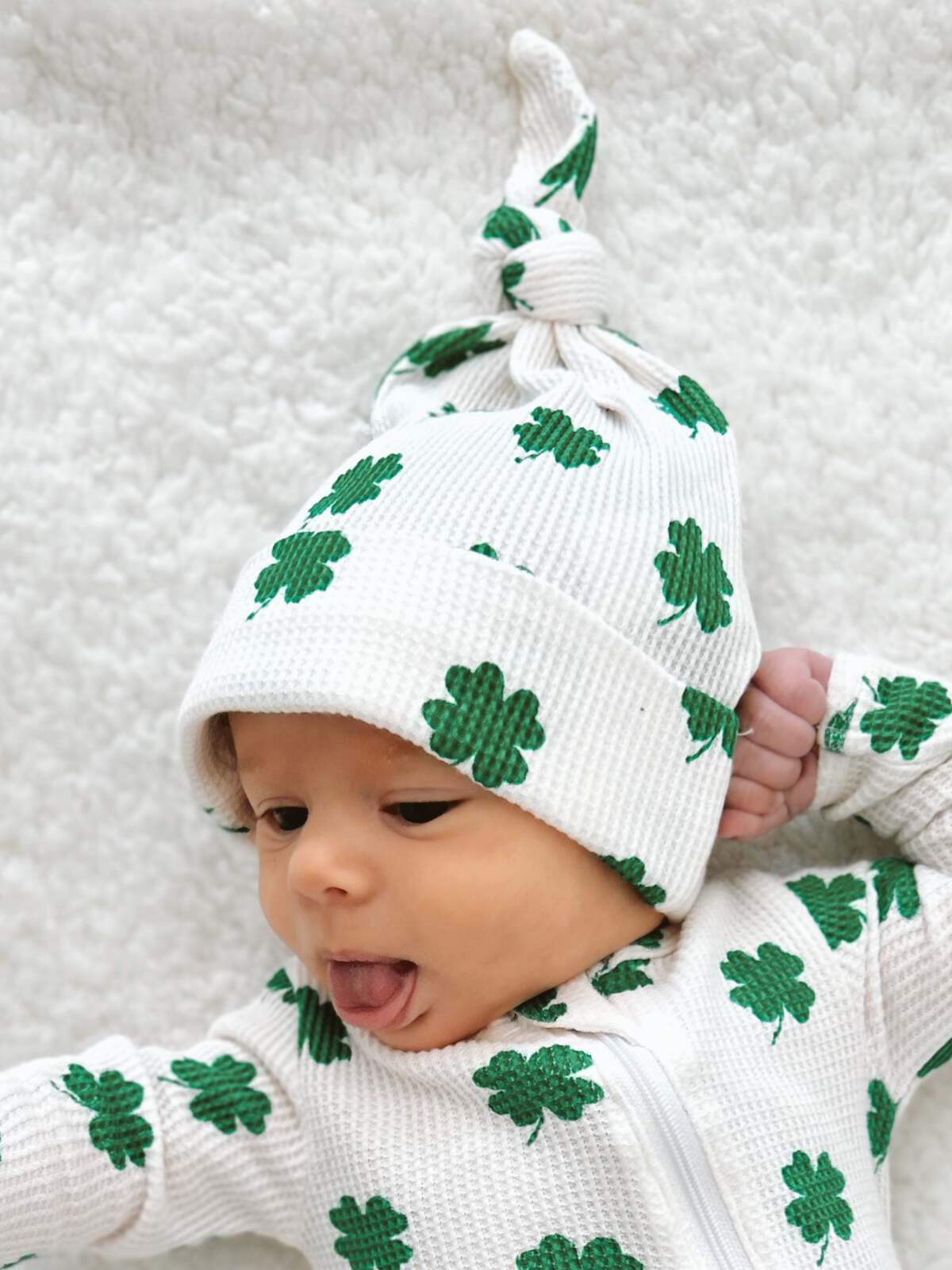 Organic Waffle Knot Beanie, Clover - Image 4
