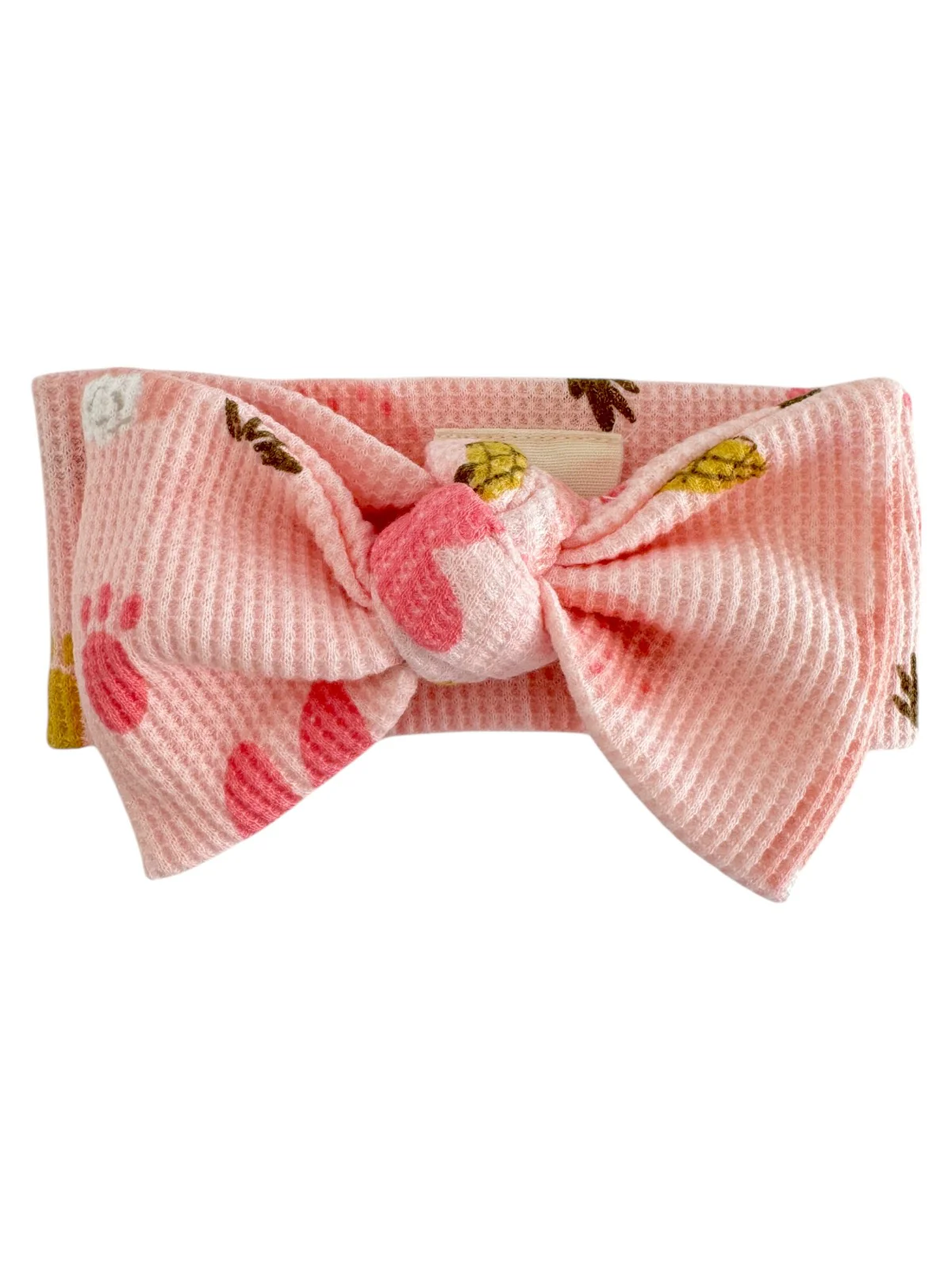 Organic Waffle Knot Bow, Cottontail Pink - Image 2