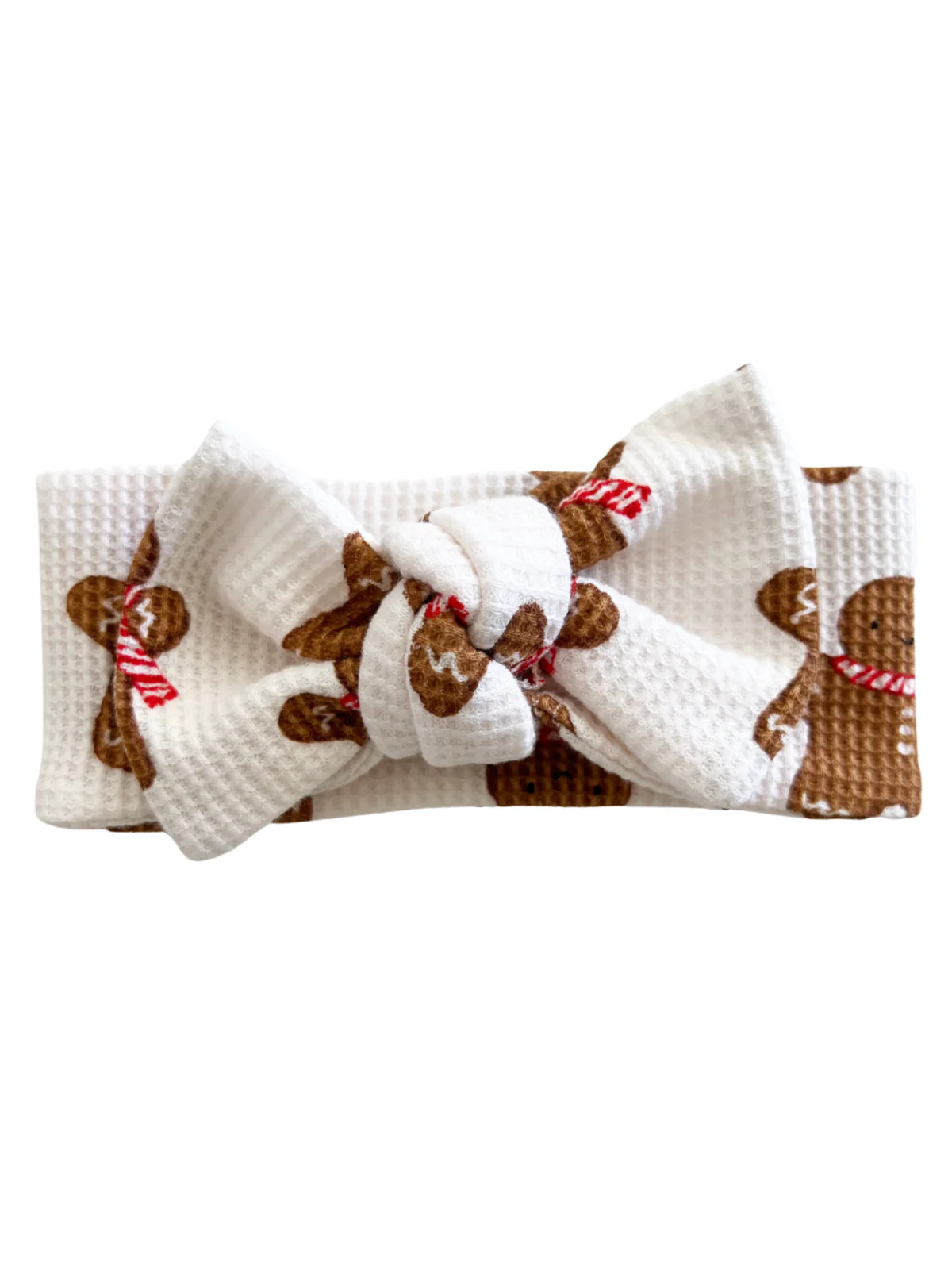 Organic Waffle Knot Bow, Gingerbread Man - Image 2