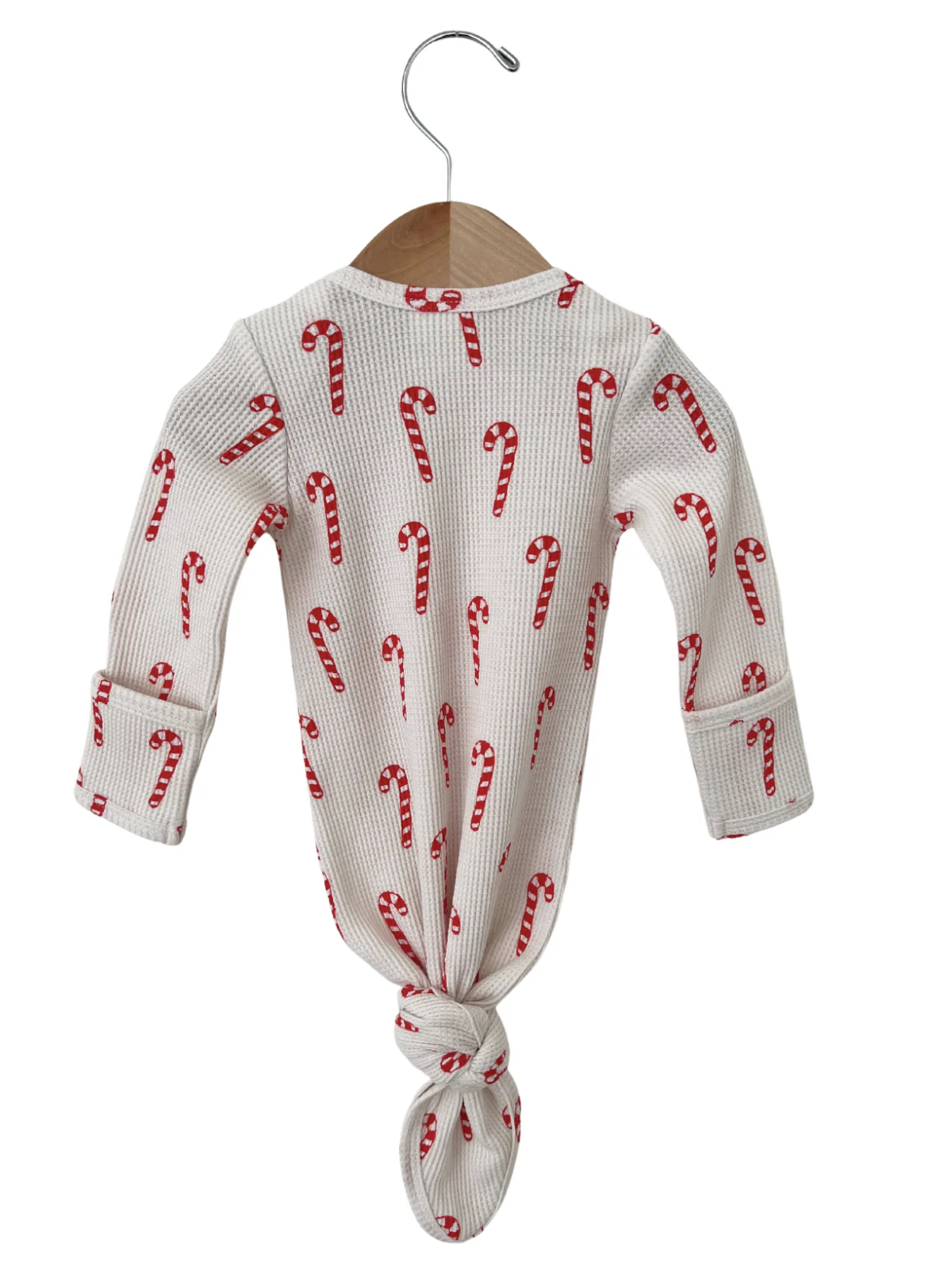 Organic Waffle Knotted Gown, Candy Cane - Image 2