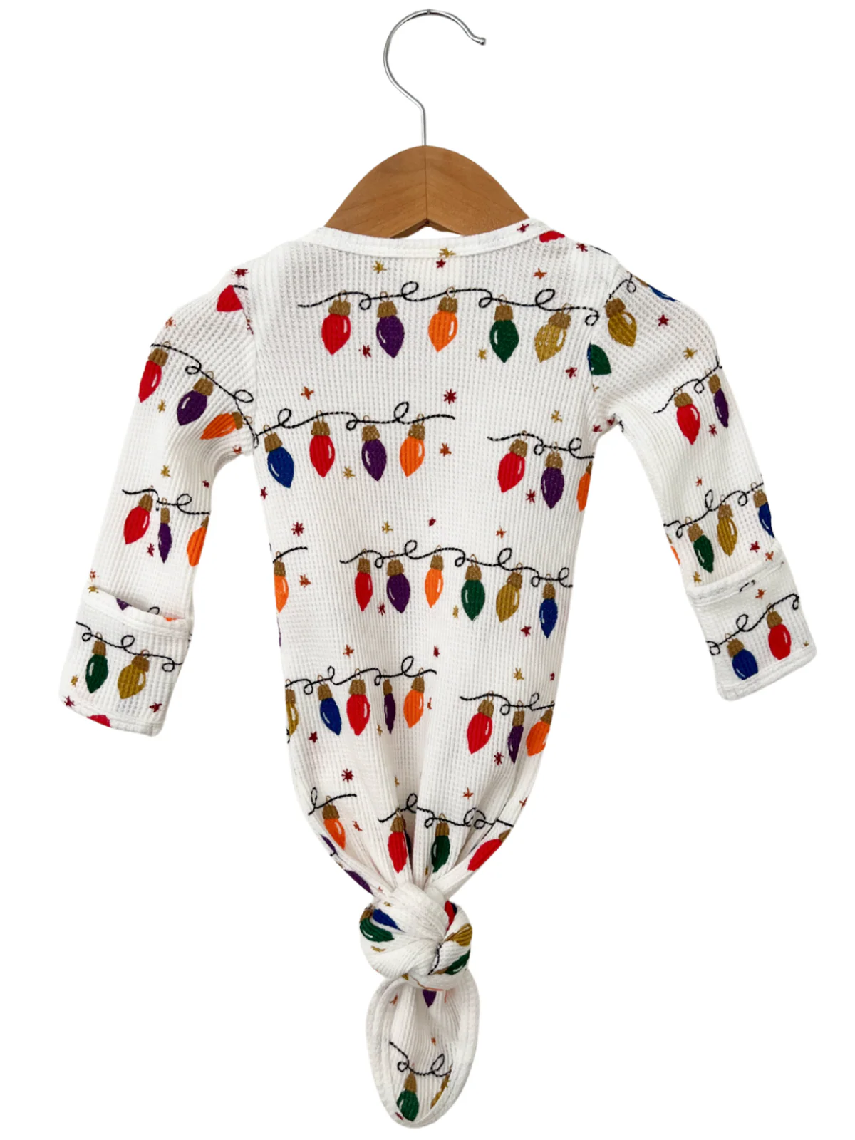 Organic Waffle Knotted Gown, Christmas Lights - Image 3