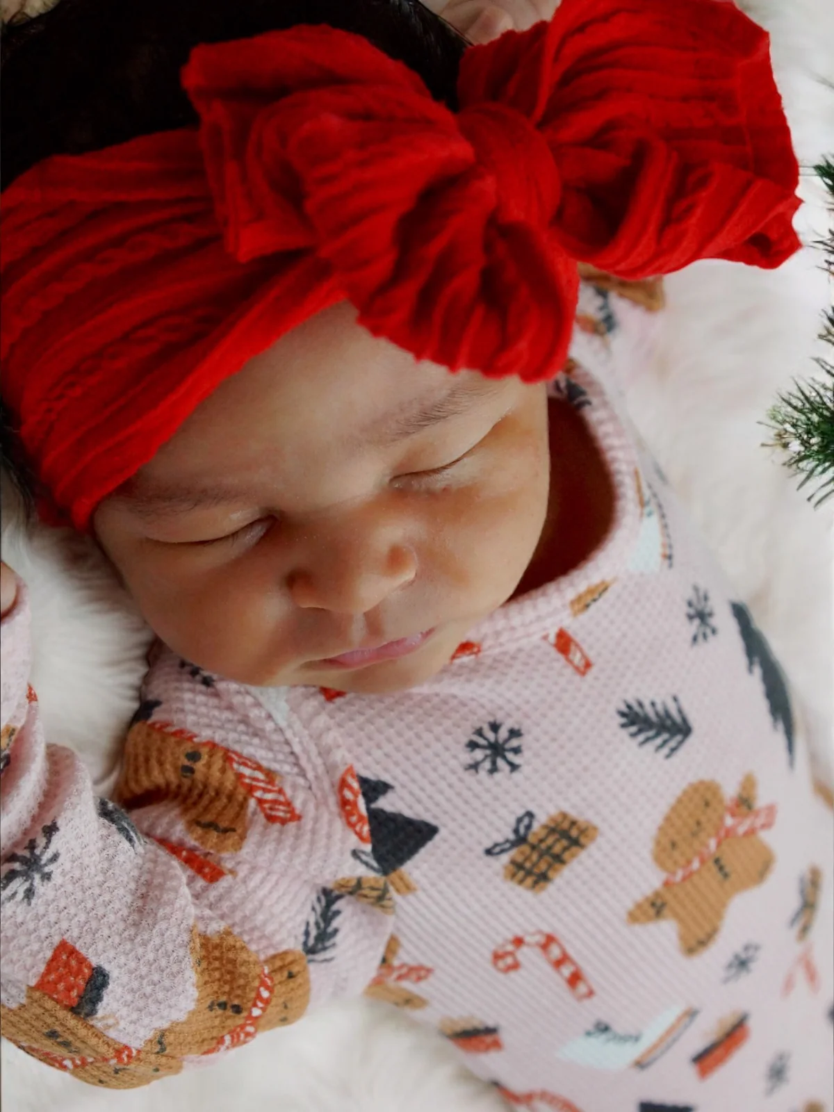 Organic Waffle Knotted Gown, Gingerbread Wonderland Blush - Image 3