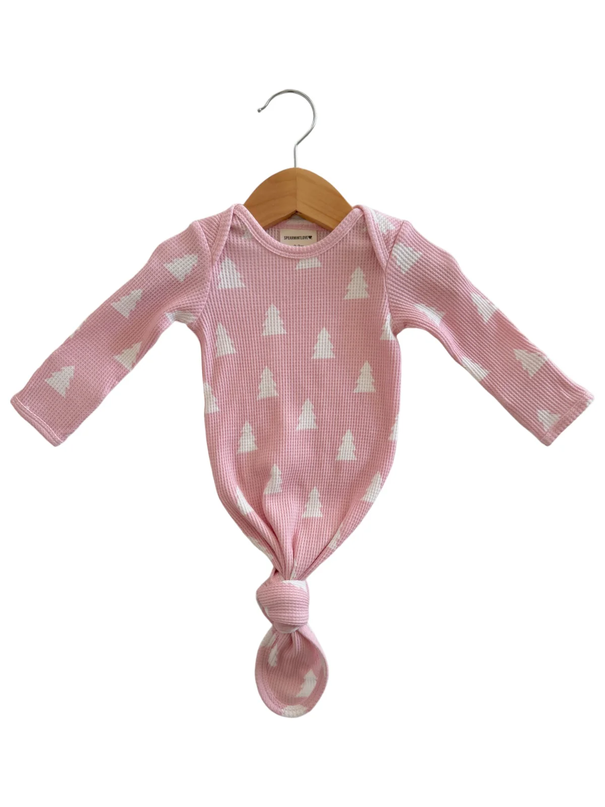 Organic Waffle Knotted Gown, Pink Christmas Trees - Image 2