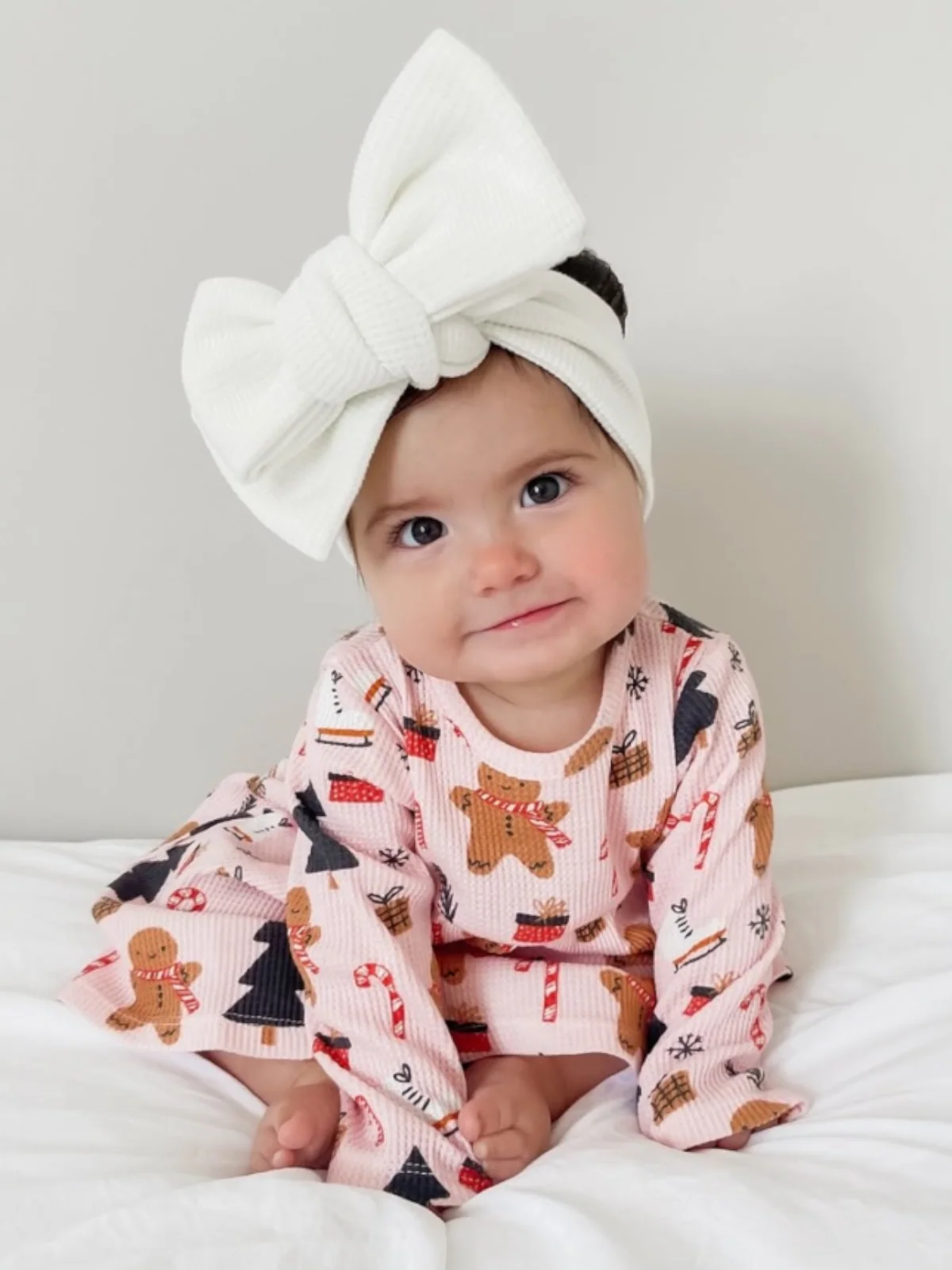 Organic Waffle Simple Dress & Bloomer, Gingerbread Wonderland Blush