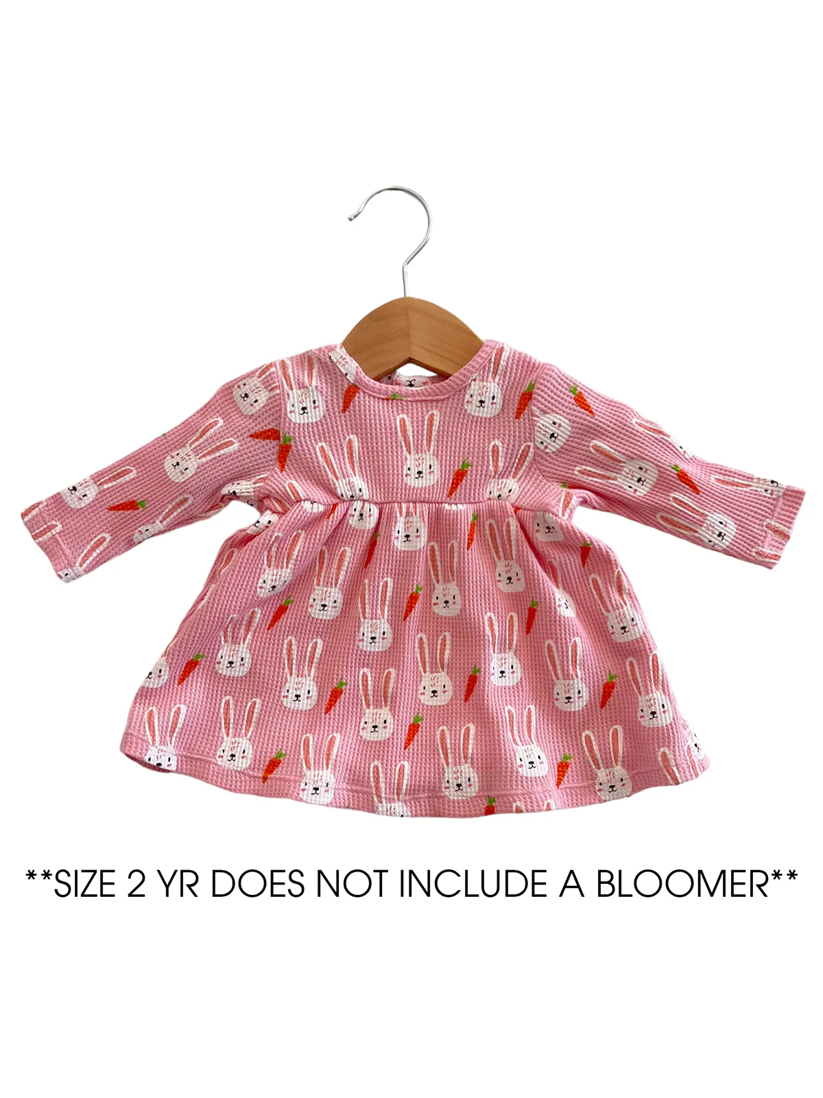 Organic Waffle Simple Dress & Bloomer, Sister Bunny - Image 3