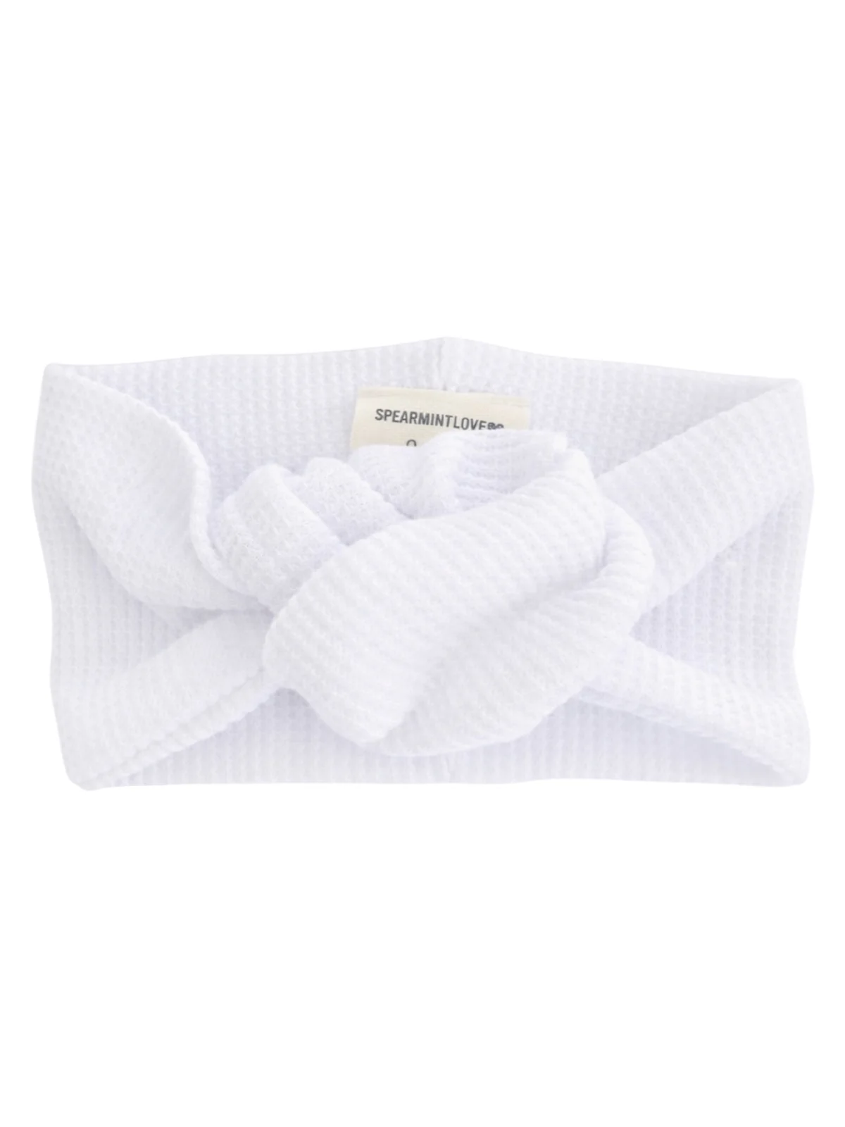 Organic Waffle Turban Headband, Lucent White