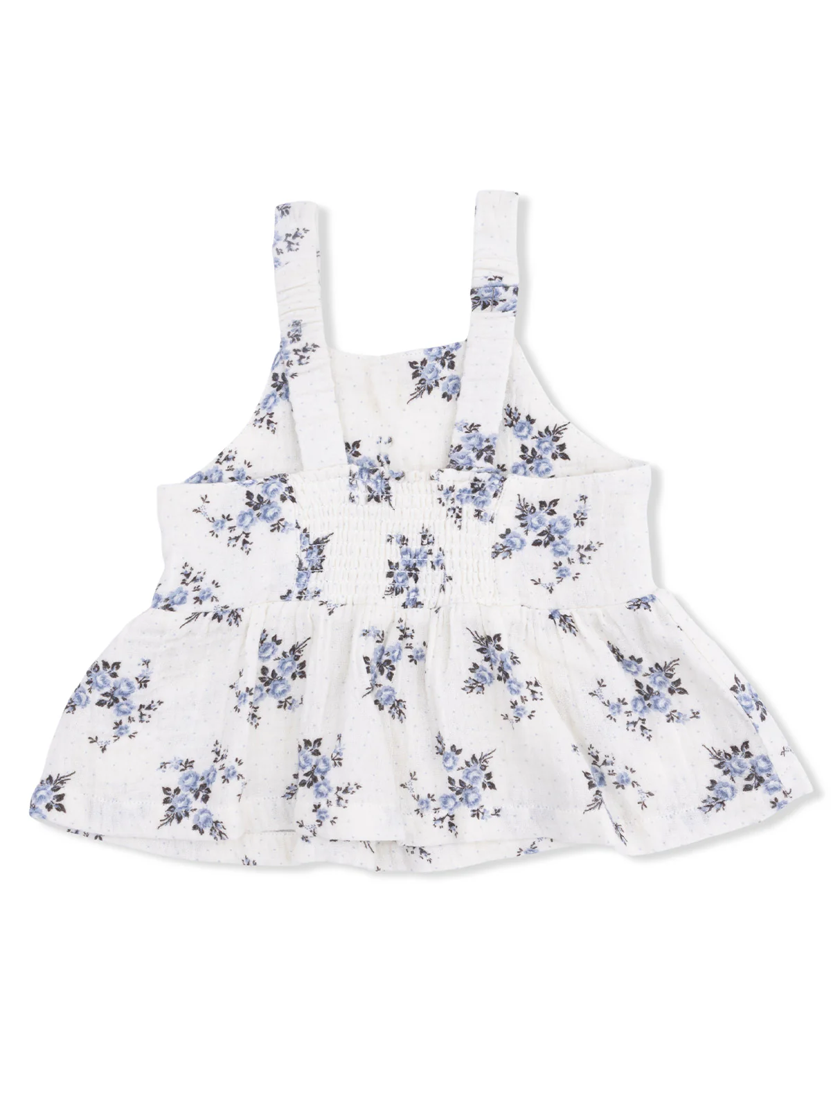 Peplum Tank & Smocked Waist Pant, Belle Rosette Dot - Image 3