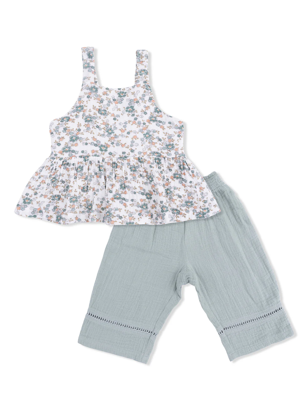Peplum Tank & Smocked Waist Pant, Camille Floral