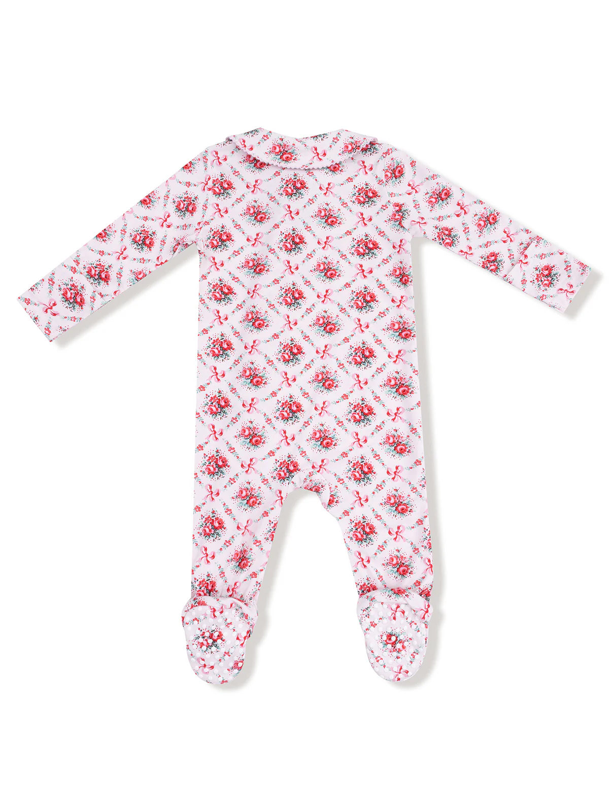 Peter Pan 2-Way Zip Footie, Rose Bow Lattice - Image 2