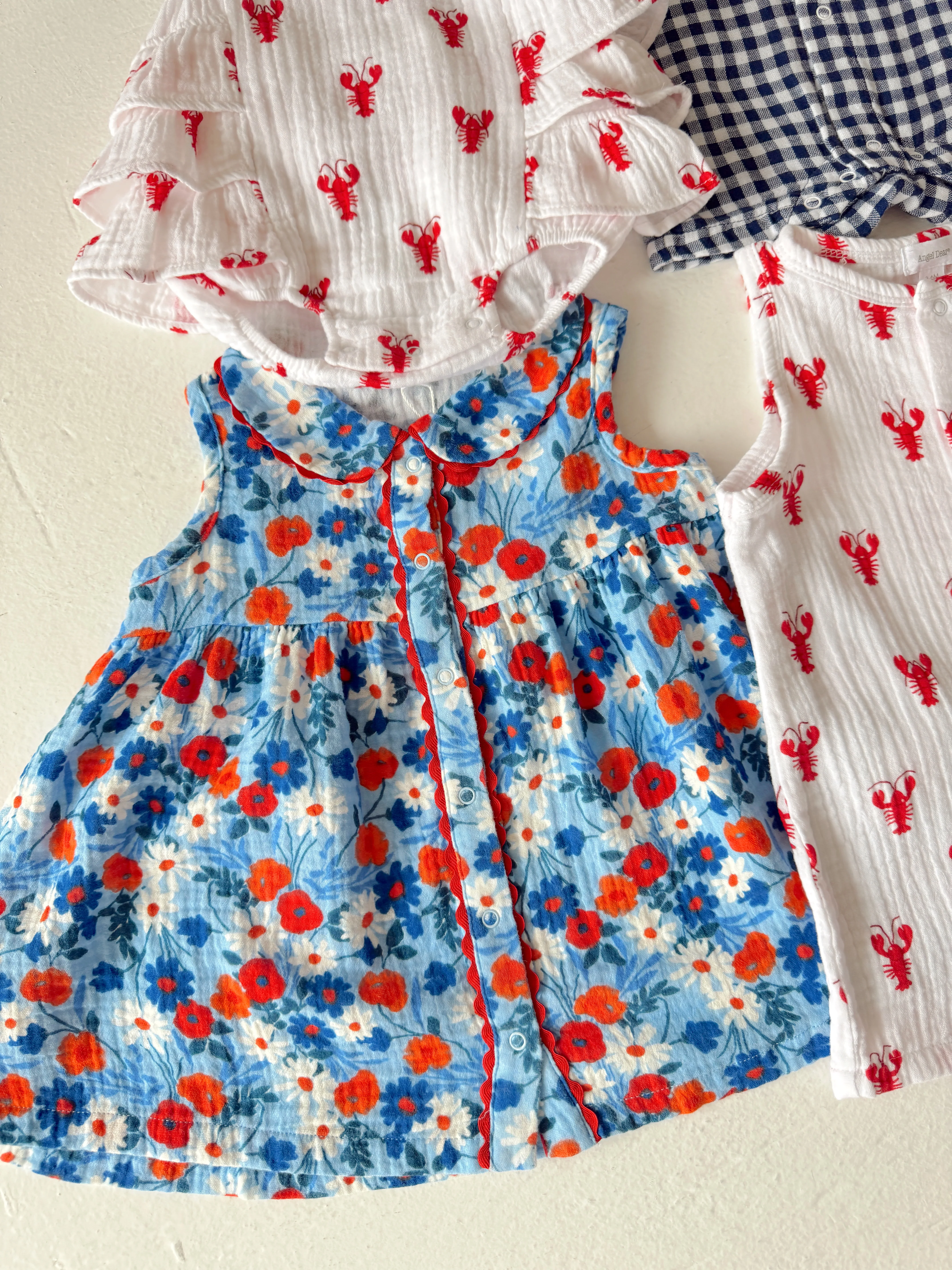 Peter Pan Button Front Dress, Poppy Days - Image 2